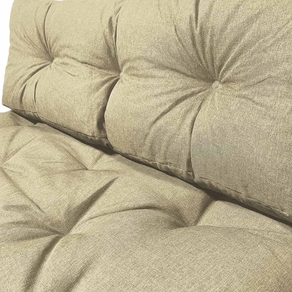 VOUNOT® Pallet Cushion Set Impermeabile 120x80 120x40 Beige