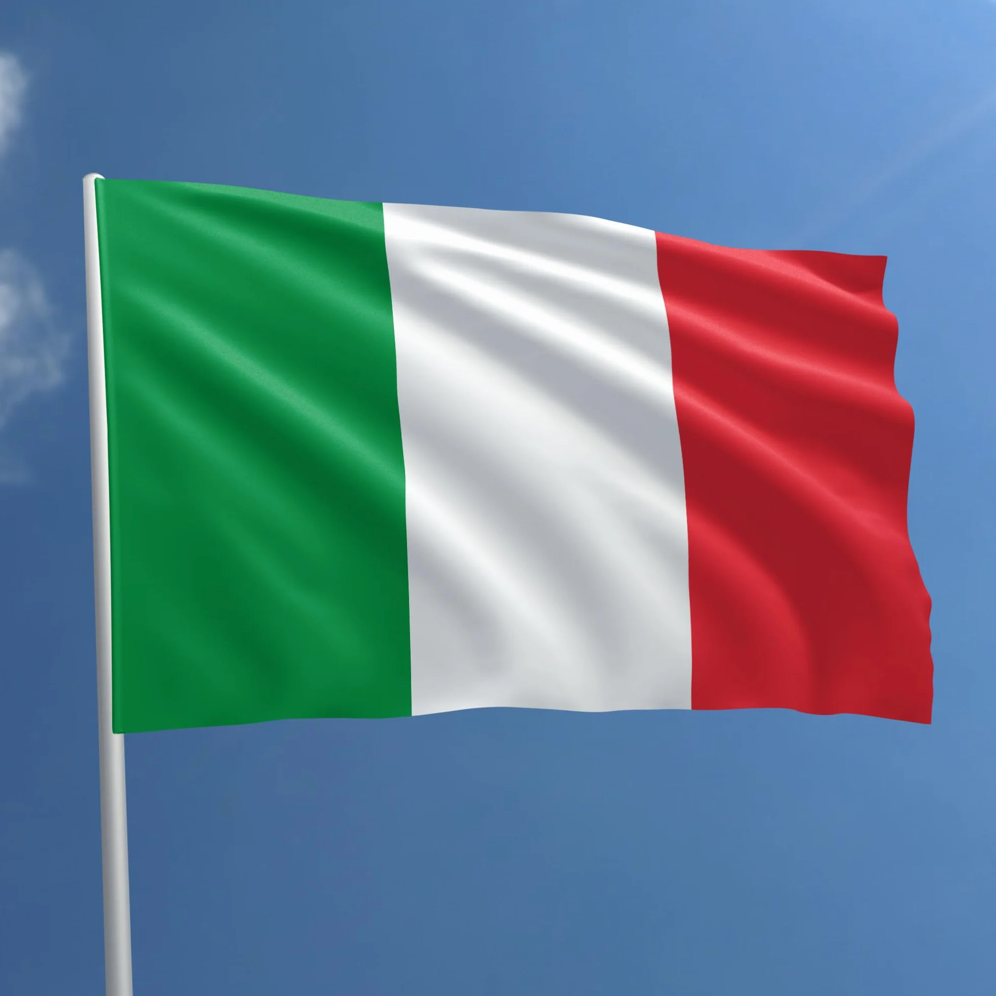 Bandiera Italiana 90 x 150 cm Poliestere per Esterno Interno con Passante per Asta Resistente alle Intemperie