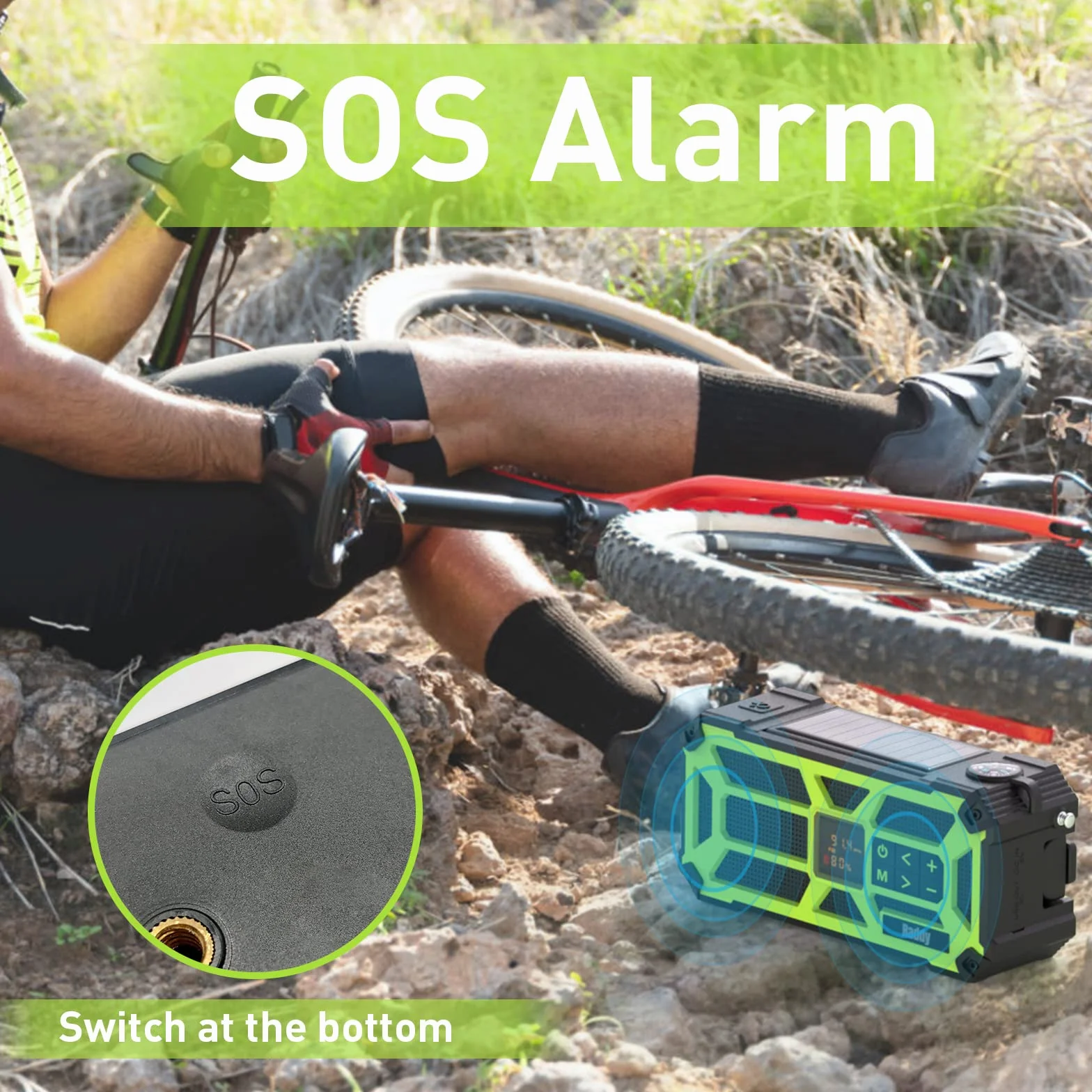 Raddy SW5 Radio Dinamo Impermeabile IPX5 AM/FM Portatile Emergenza Solare 5000mAh Powerbank
