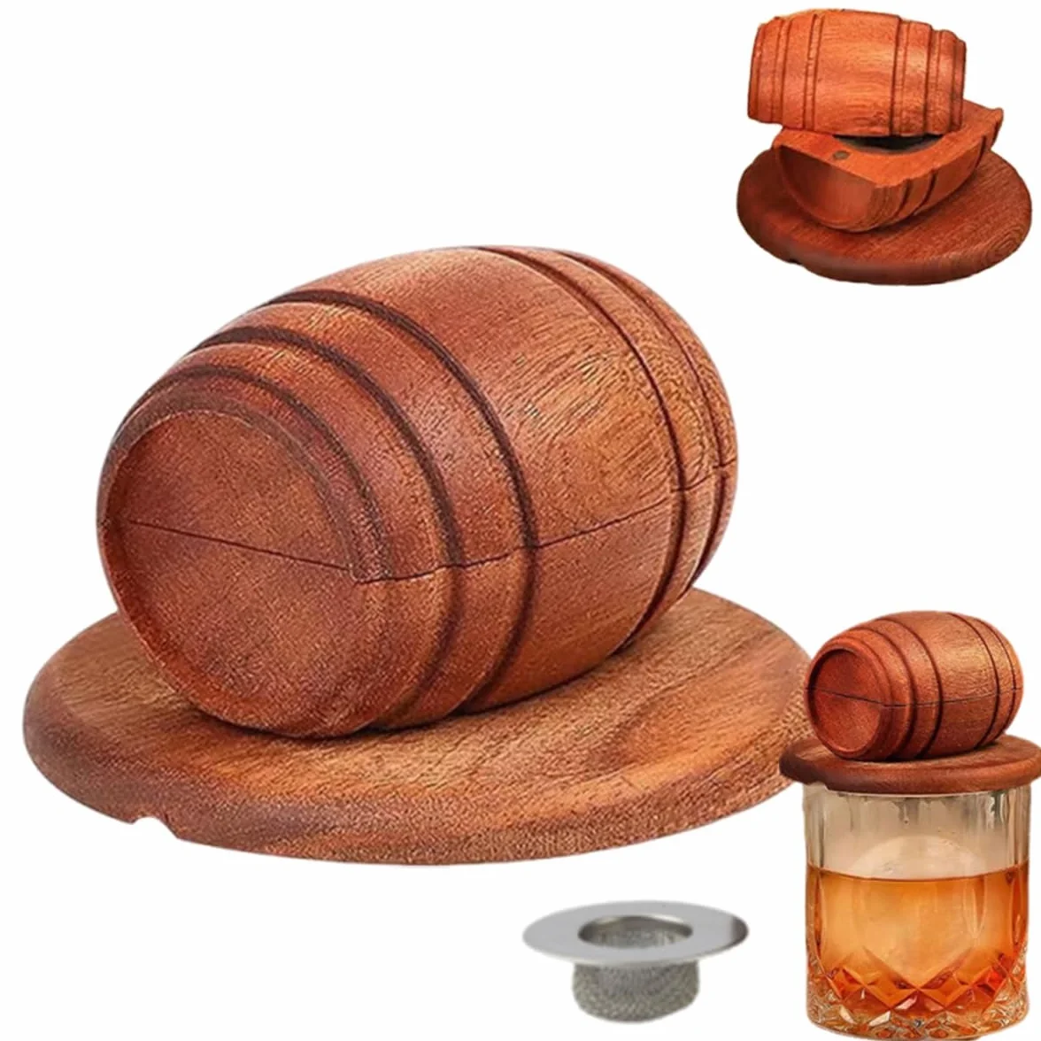 Kit per Affumicare in Botte di Legno, Affumicatore per Whisky e Cocktail, Kit per Affumicare in Stile Antico, Infusore per Affumicatore, Regalo Perfetto per Bar di Casa per Uomini, Papà, Mariti