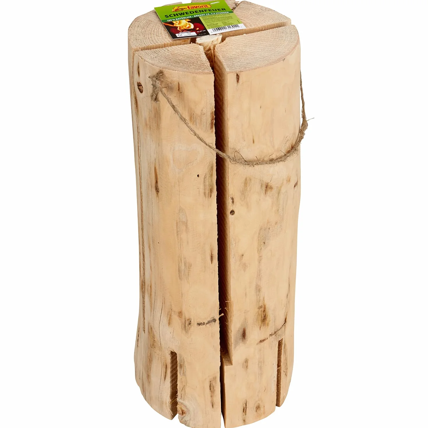 Fuoco svedese naturale per camino, braciere da giardino (falò svedese 47 x 18 cm)