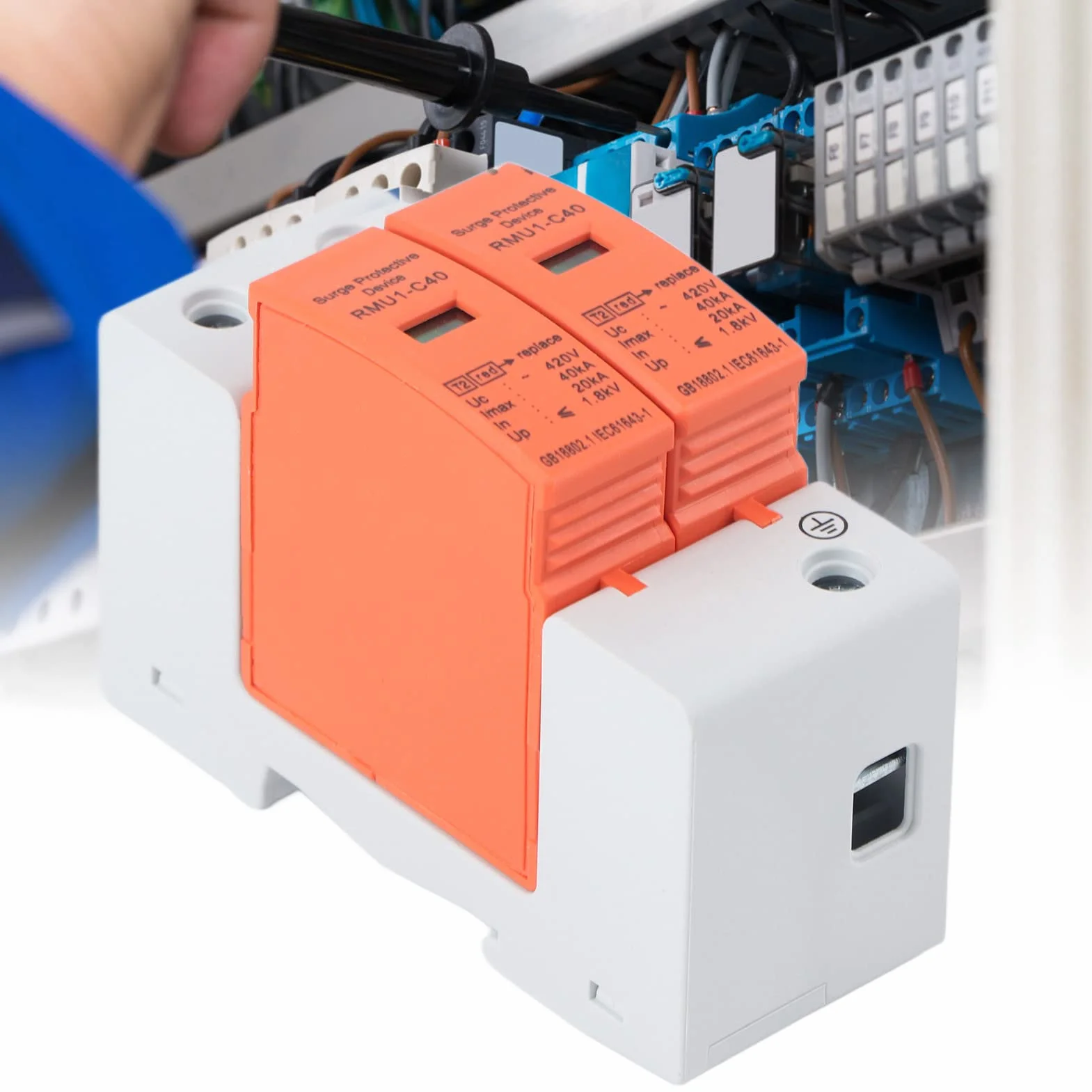 DEWIN Scaricatore di Sovratensione 2P 40kA 420V Dispositivo di Protezione Contro Le Sovratensioni