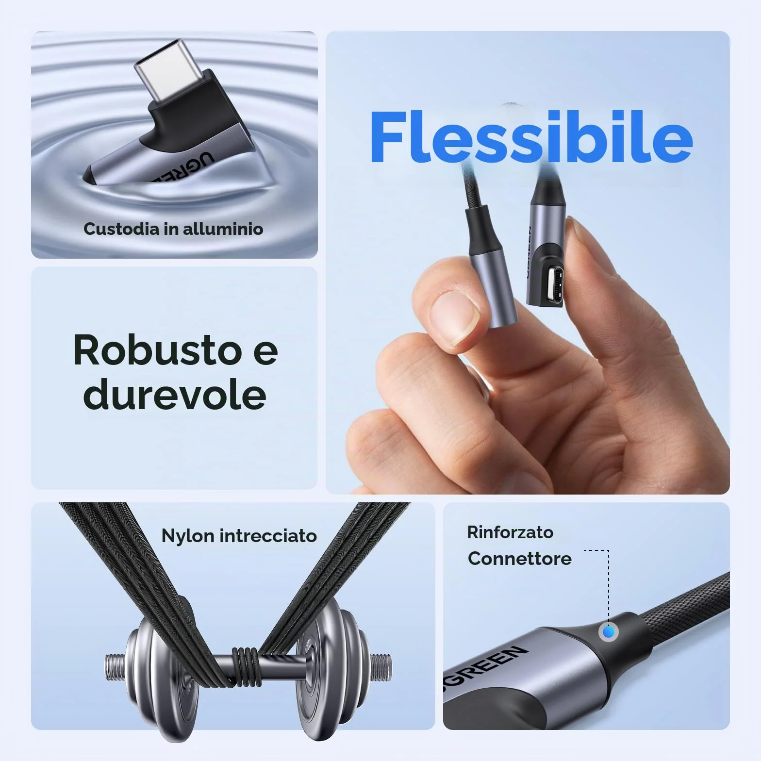 UGREEN Adattatore da USB-C a Jack Audio 3,5 mm Angolato 90 Gradi con DAC per iPhone 17/17 Air/17 Pro/17 Pro Max, Galaxy S25, iPad, Mac