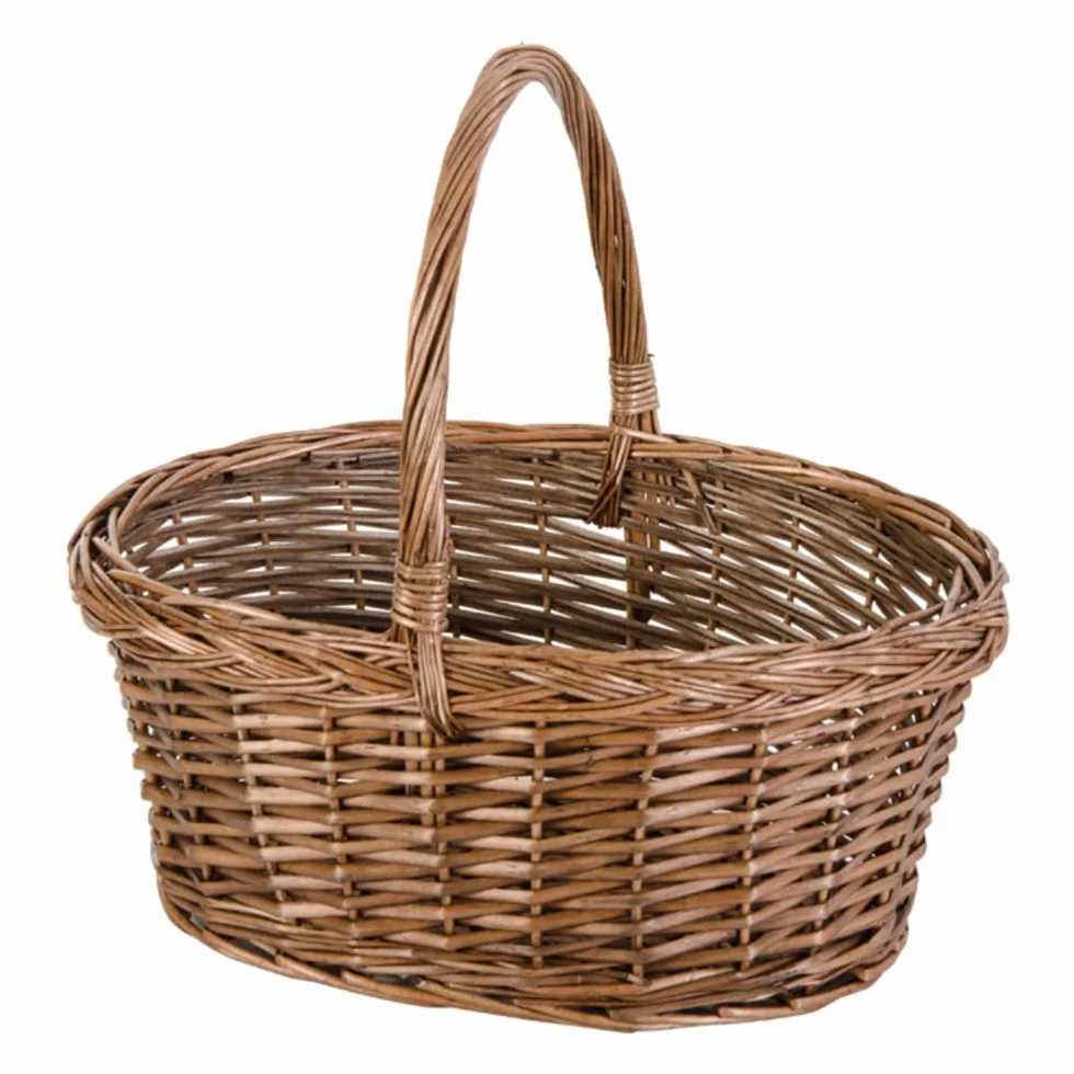 VERDELOOK Cesto Olandese in Vimini Spaccato con Manico, 39x29 h30 cm