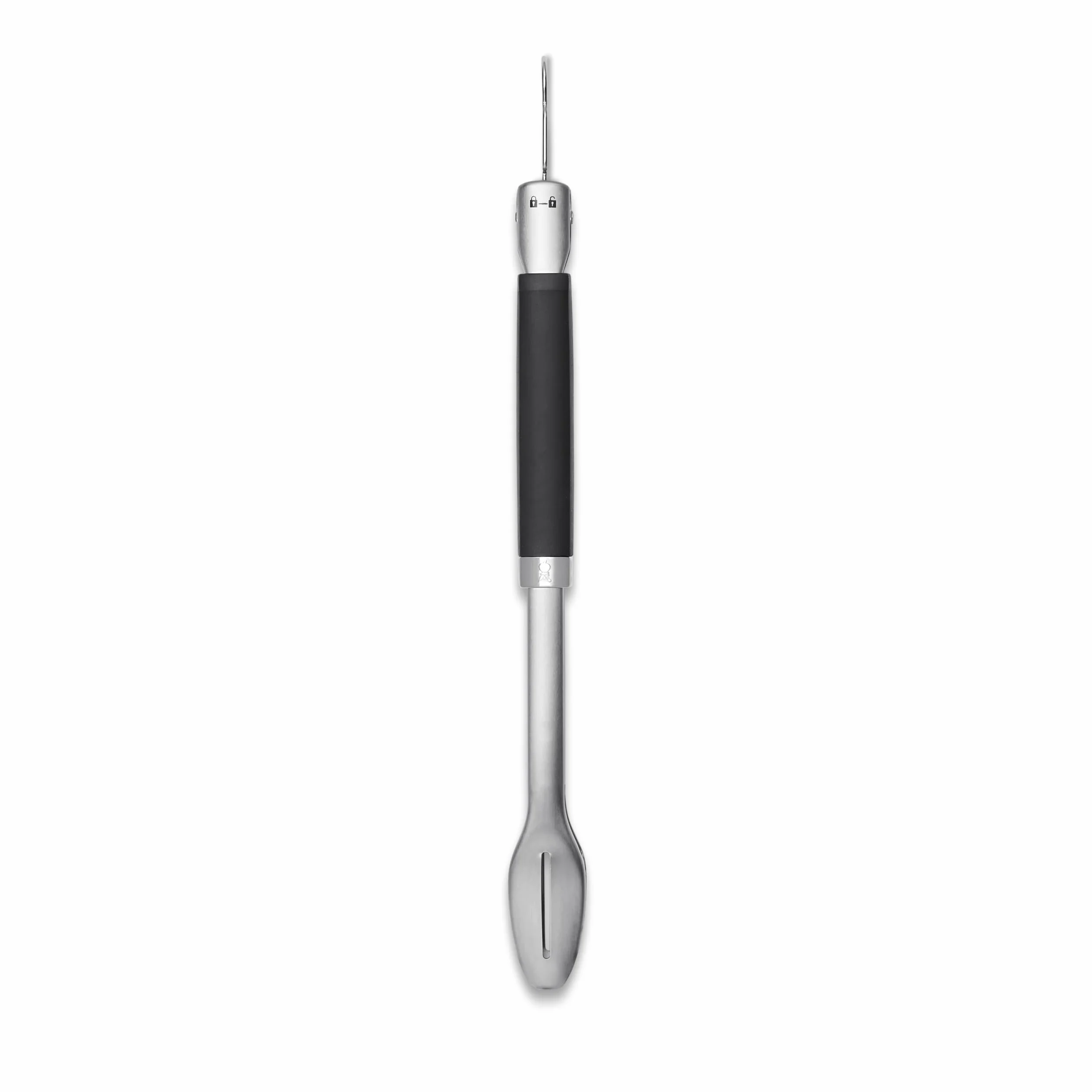 Pinze per superficie di cottura Weber Premium (46 cm), in inox, con impugnatura ergonomica e pratico sistema di bloccaggio, lavabili in lavastoviglie, con anello per appenderle - Nero/Argento(6760)