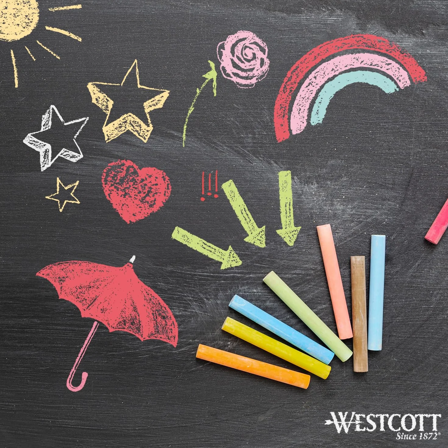 Westcott Gessetti Colorati 1,2 cm Diametro 8,5 cm Lunghezza Confezione Risparmio