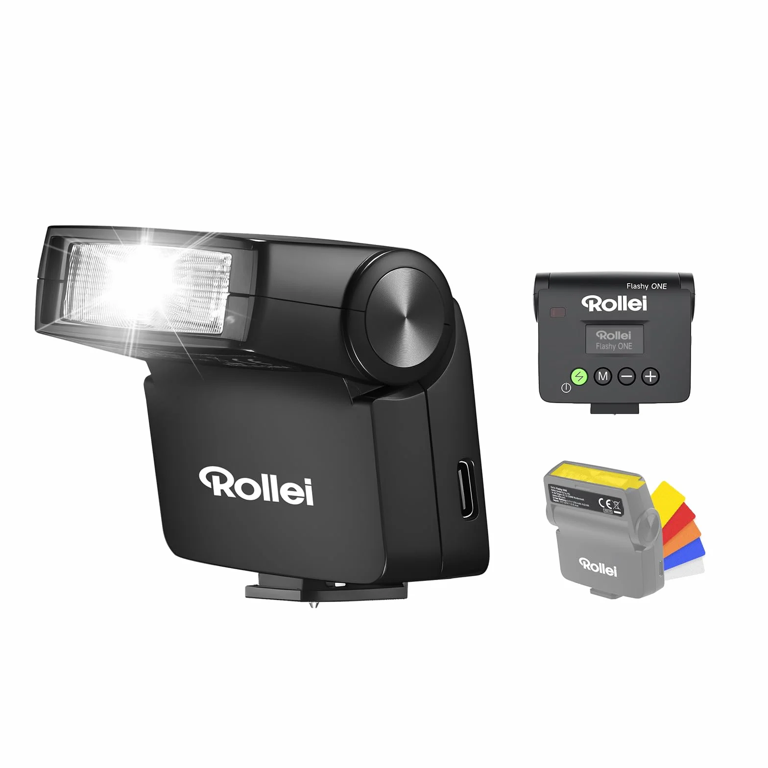 Rollei Flashy ONE Mini Flash GN16 Speedlite Universale Compatibile Canon Nikon Sony Fujifilm Lumix