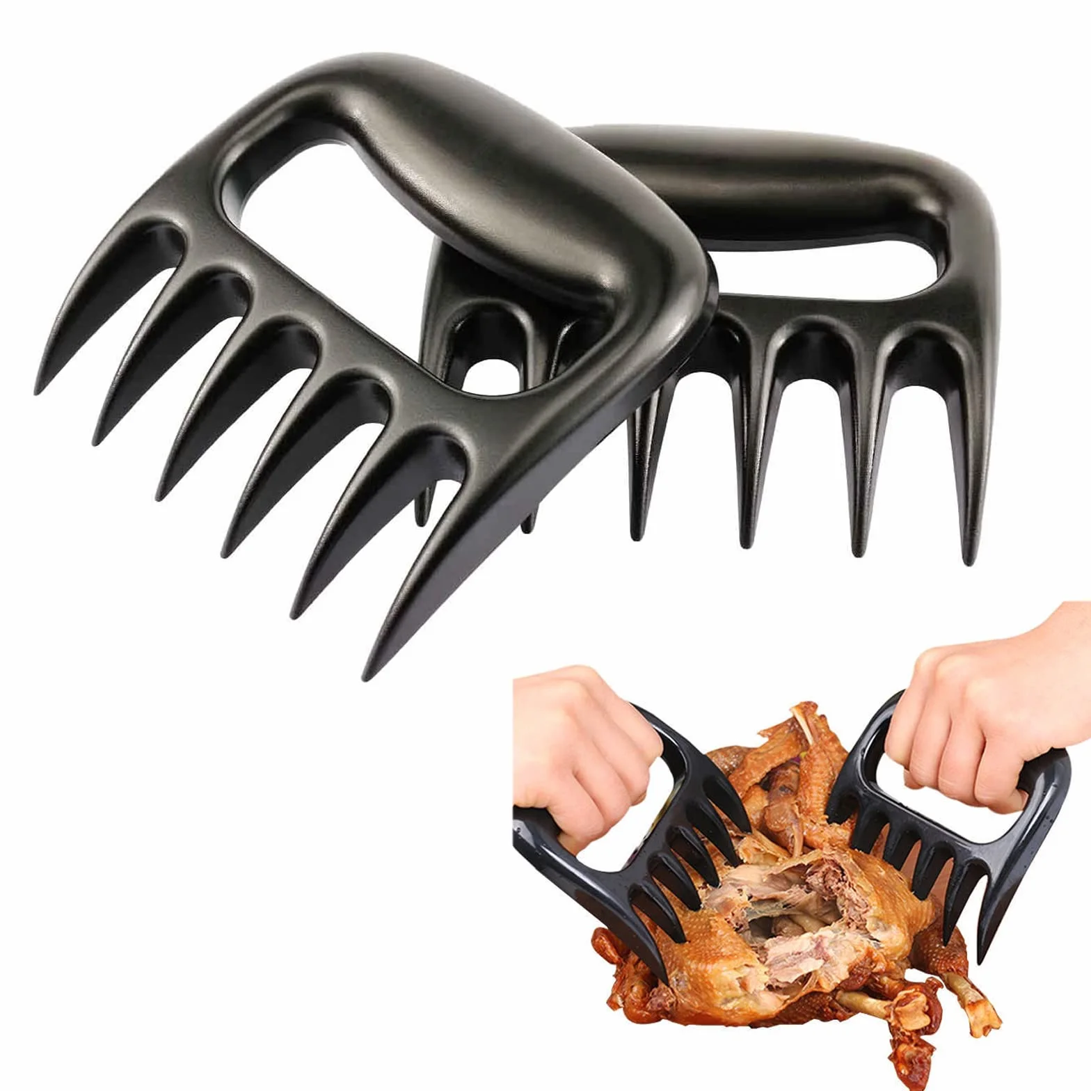 Artigli Pulled Pork, Pulled Pork Claws, Artigli Carne Barbecue, Artigli Forchettone, Artigli di Carne, Artigli tritacarne per Sminuzzare e Mescolare, per Sminuzzare Carne di Maiale, Pollo, 2 Pack