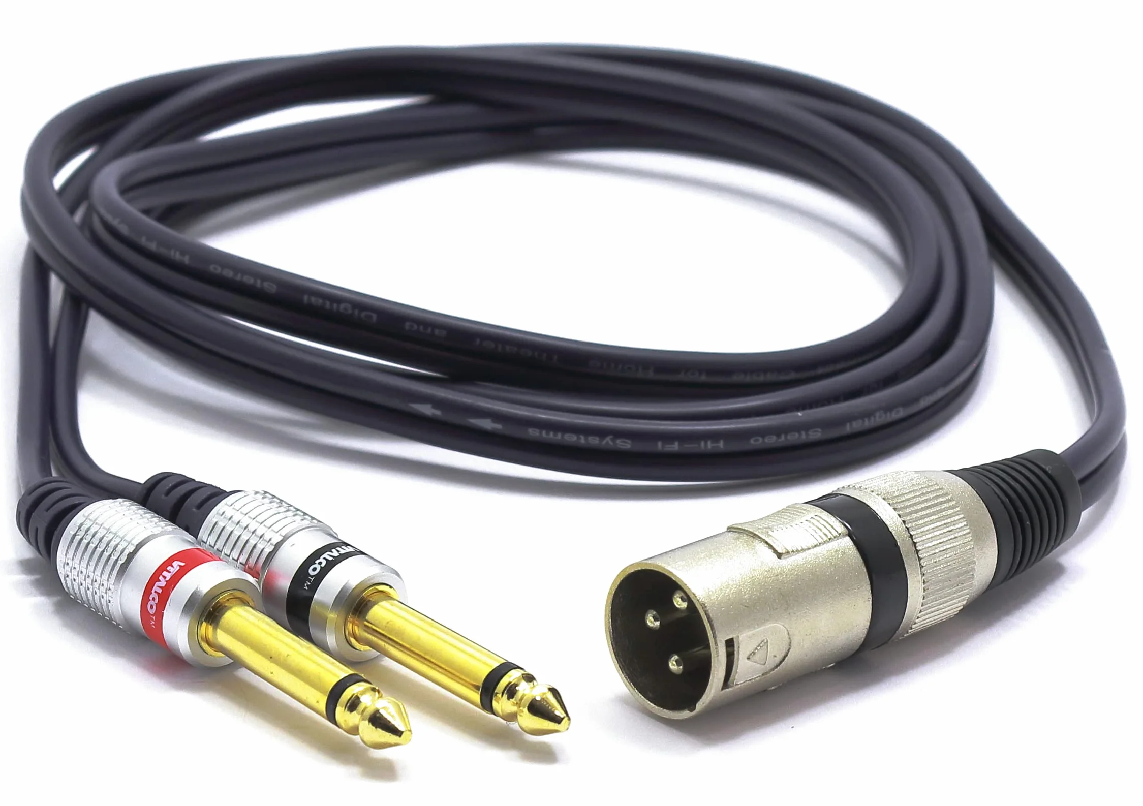 Cavo XLR Maschio a 2x RCA 5m Adattatore 3 pin per Microfono Y Splitter