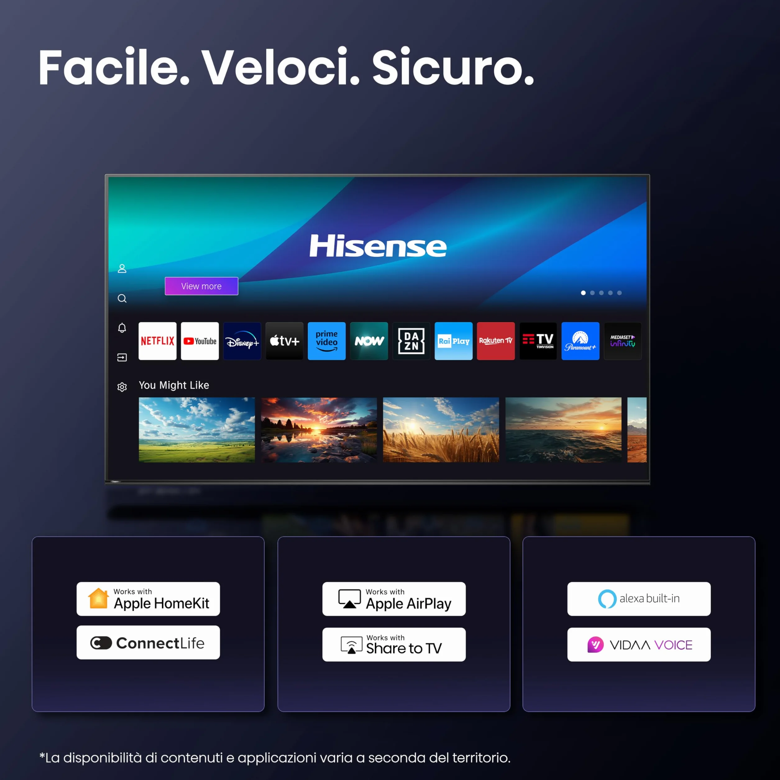 Hisense 55 cali Smart TV 4K Ultra HD 55E63QT VIDAA U8 Dolby Vision HDR10 Game Mode Plus Alexa