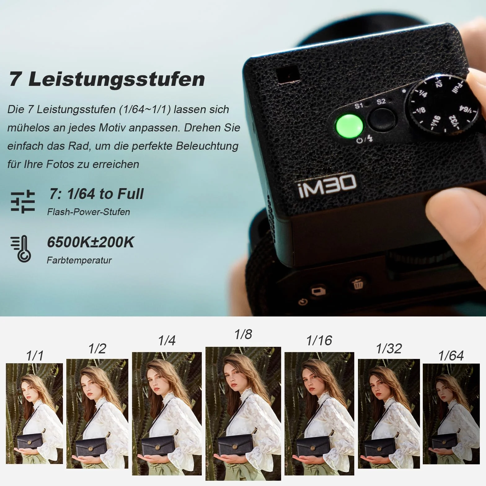 Godox iM30 Flash 7 Livelli di Potenza Mini Speedlite 6500K per Fotocamera