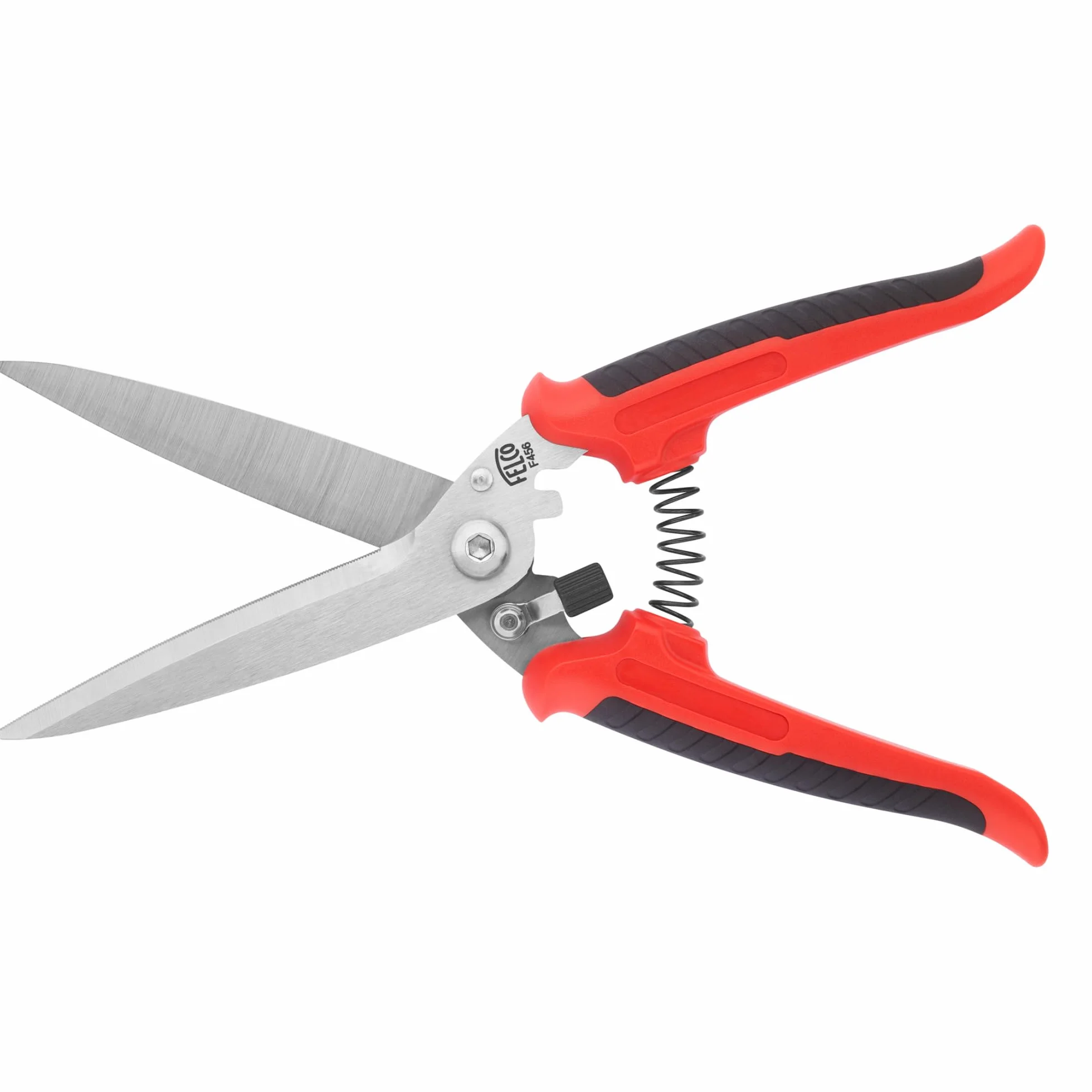 FELCO 456 Forbici Multiuso, Lame Curve in Acciaio Inossidabile, Lama Seghettata per Presa Sicura, Strumento da Taglio Multiuso per Giardino e Casa, Forbici di Precisione Premium