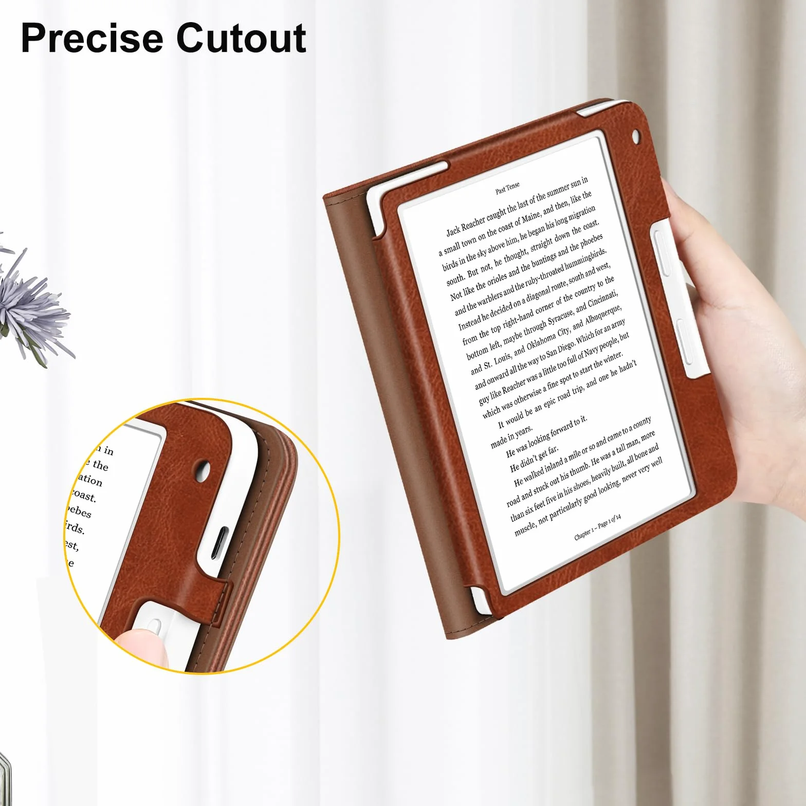 FINTIE Stand Cover per Kobo Libra Colour 2024, Kobo Libra 2 2021 eReader, Custodia Protettiva con Card Slot e Hand Strap, Marrone
