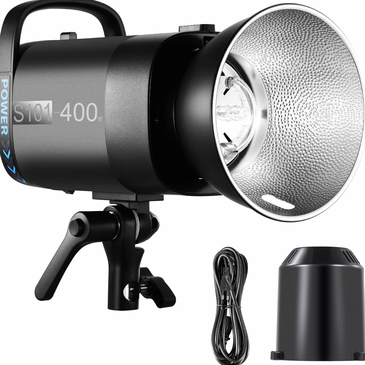 NEEWER S101-400W Strobo Flash 150W Lampada Pilota 9 Livelli 400W GN65 5600K Riflettore Standard Attacco Bowens Ventola Silenziosa S1/S2