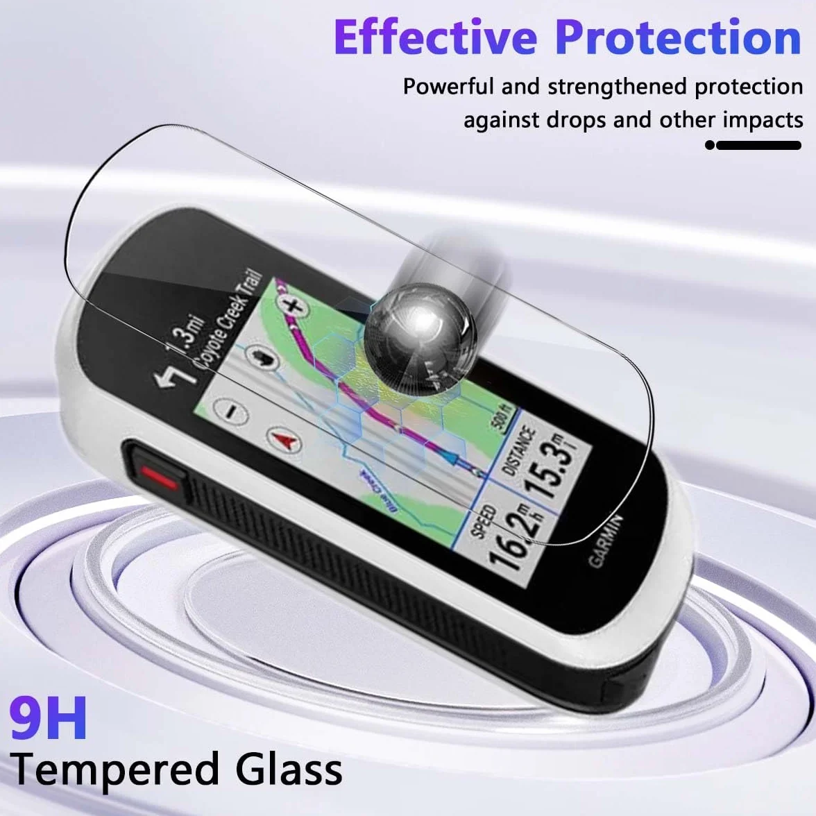 Locofun Protezione Schermo per Garmin Edge Explore 2, 3 Pezzi HD Trasparente Pellicola Protettiva 9H