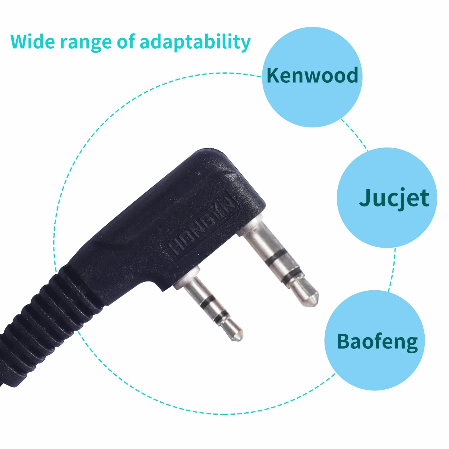 Radio Oreillett 2 Pin Compatible Acoustic Tube Security Bodyguard Écouteurs PTT Mic BF-88E BF-888S UV-5R UV-5RE 2 voie 5 pièces