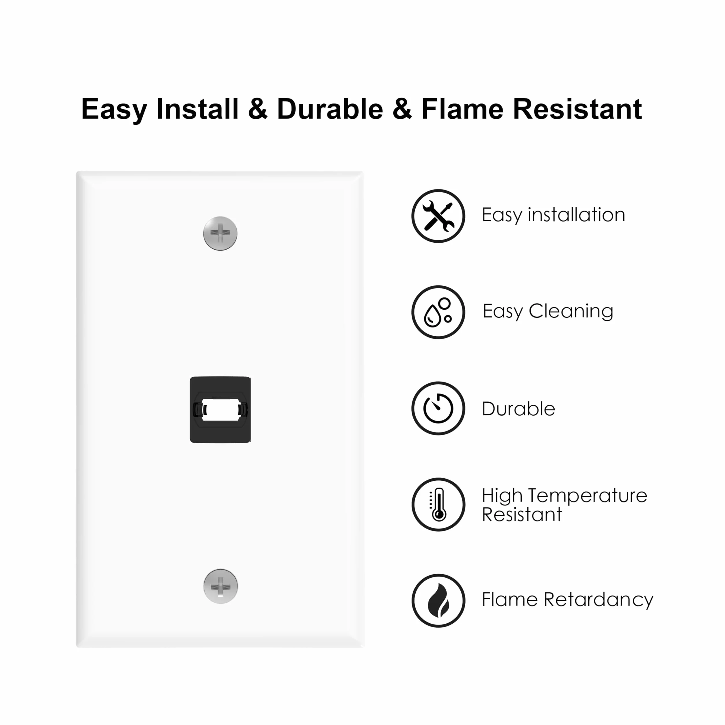 RUIPRO Keystone Wall Plate 2-Pack, Single Gang HDMI 8K Keystone Coupler (1-Port)