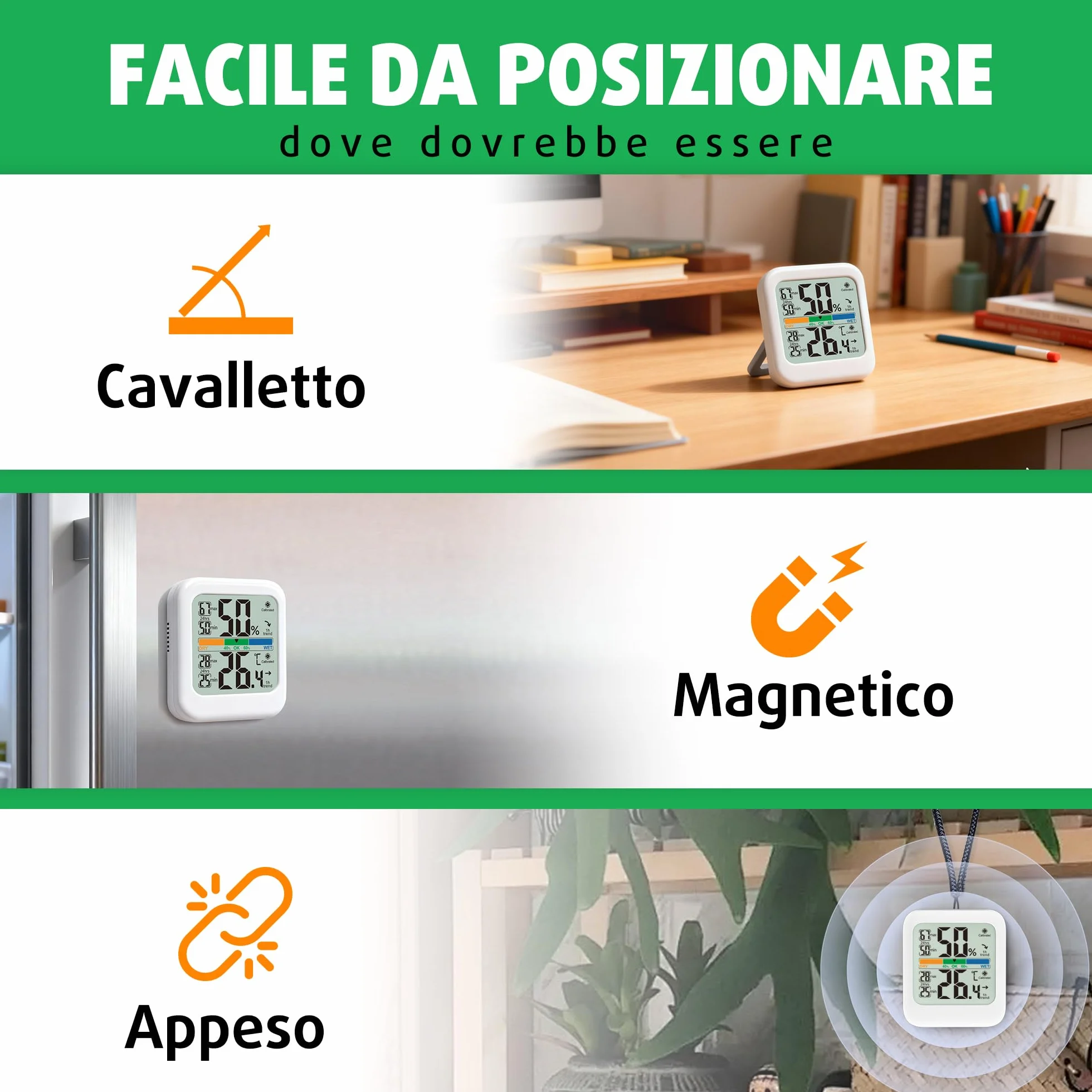 G.CATACC Termometro Igrometro Digitale per Ambiente Interno Misuratore di Umidità Temperatura Casa