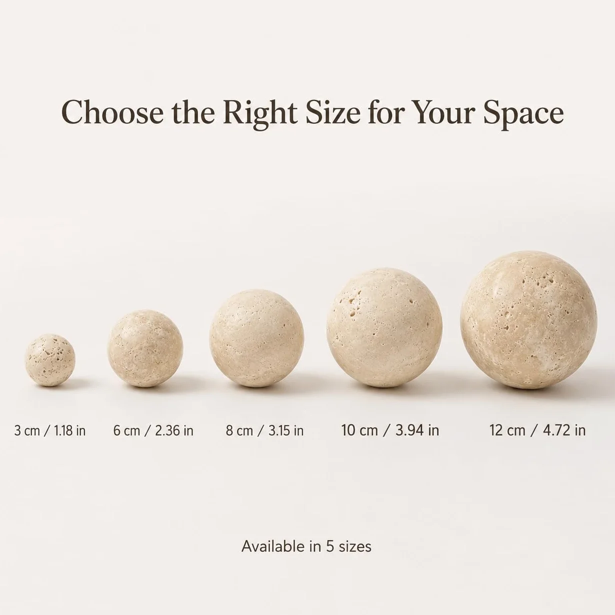 Sfera in marmo travertino giallo, lucidata a mano, decorazione a sfera in pietra naturale, decorazione per soggiorno (diametro 10 cm)
