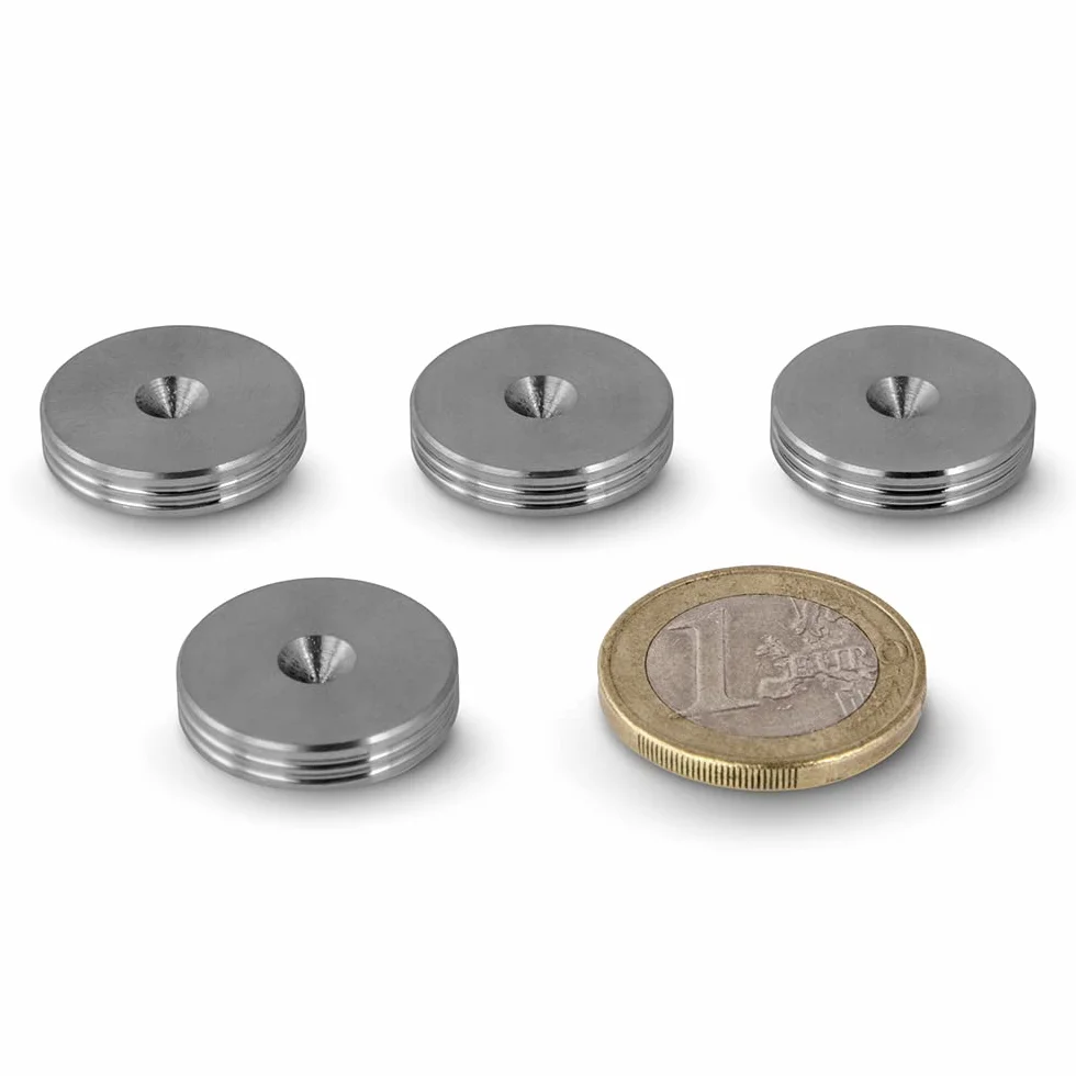 PrecisionGeek Acciaio Inossidabile Piedino Altoparlanti 20mm DIA 4pz Silver