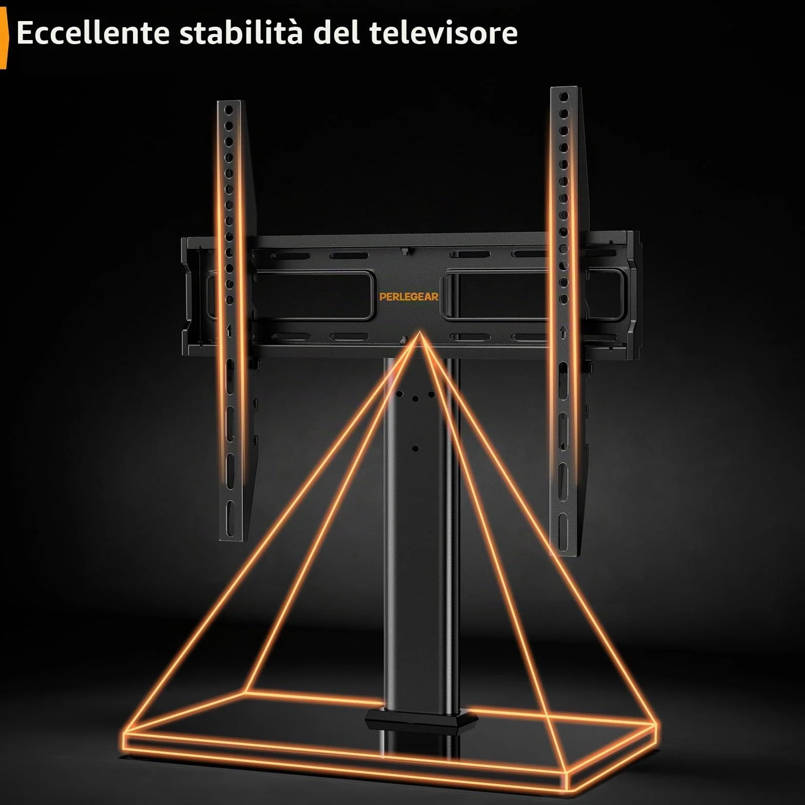 Supporto Girevole da Tavolo per TV 26-60 Pollici Regolabile in Altezza Base Vetro Temperato VESA 400x400mm 40 kg