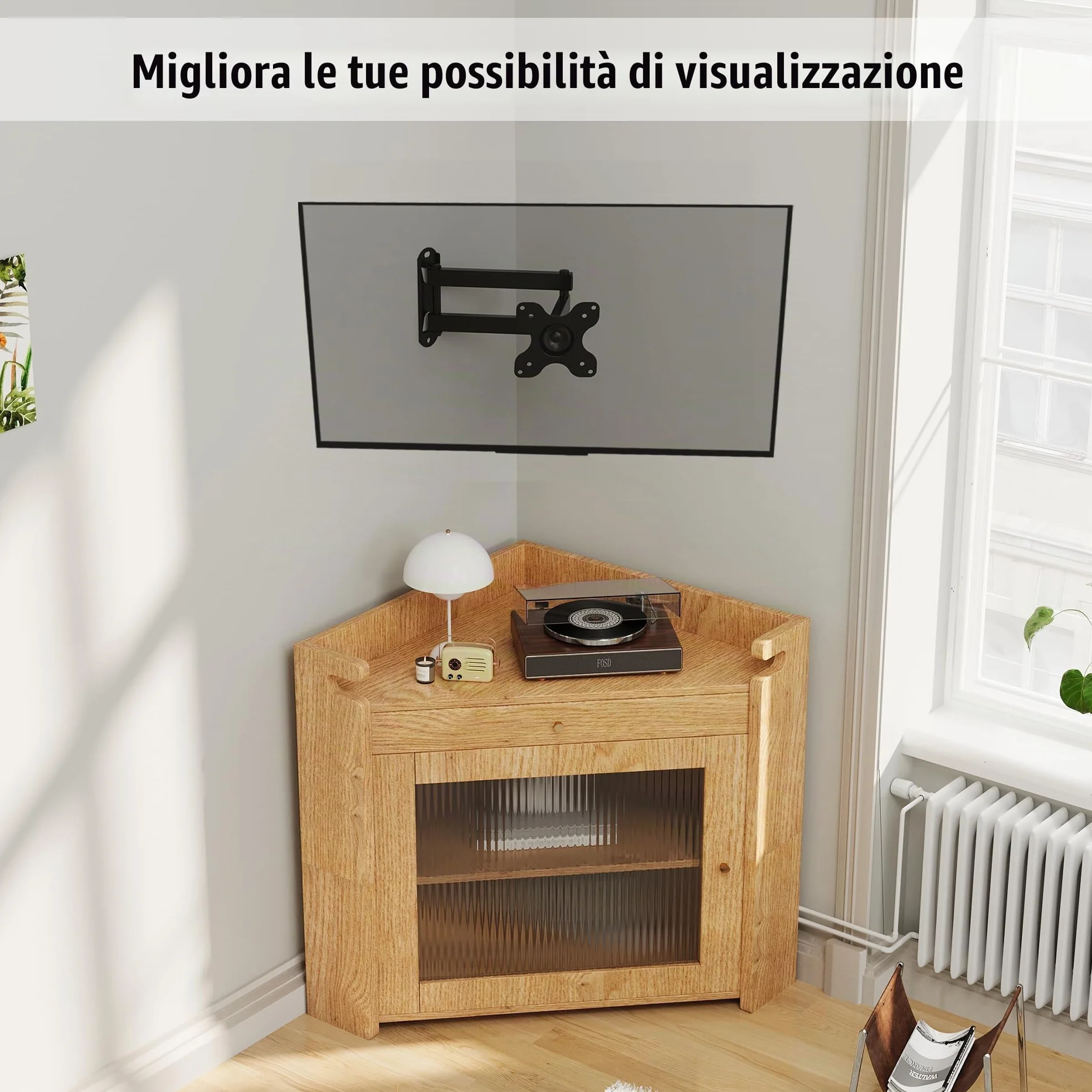 BONTEC Supporto da Parete TV/PC 13-30 pollici, Staffa TV Universale con Braccio Girevole, Portata 15 kg, VESA 75/100mm