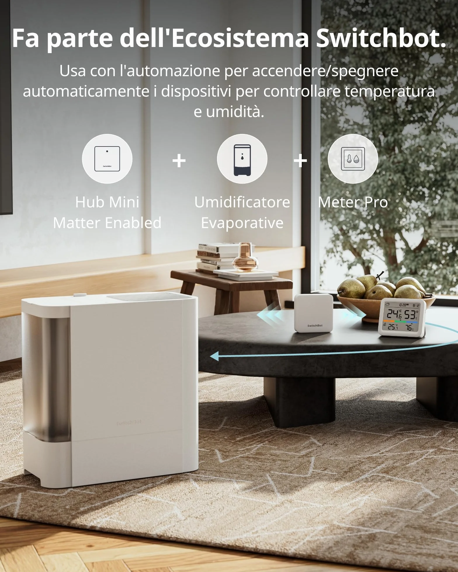 SwitchBot Stazione Meteo WiFi, Termometro Igrometro con Previsione del Tempo, Raggio Bluetooth 120m