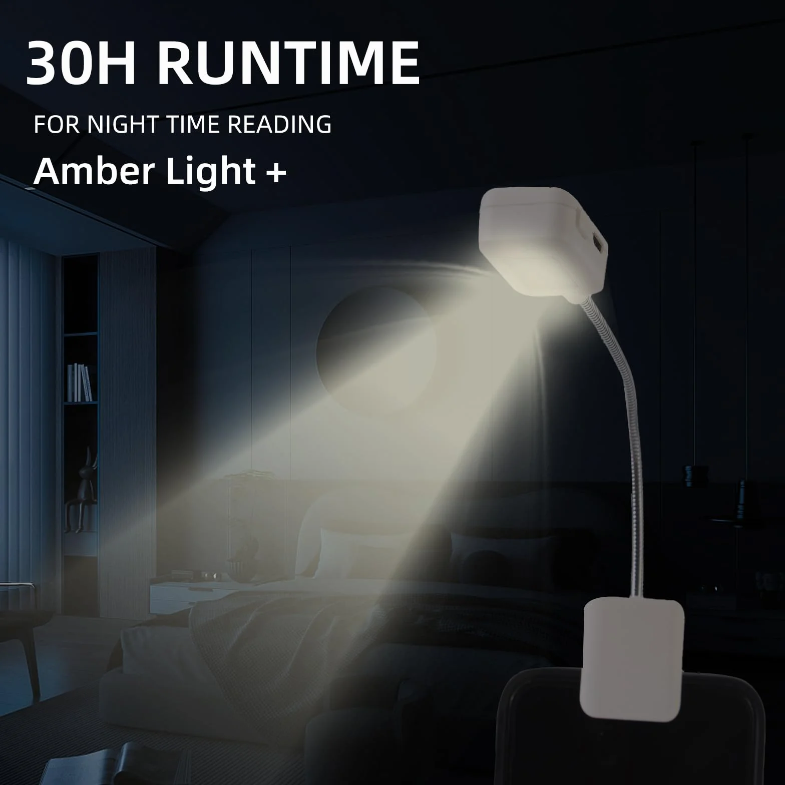 UXIETIN Luce da lettura regolabile e pieghevole per Kindle, ricaricabile USB, nero