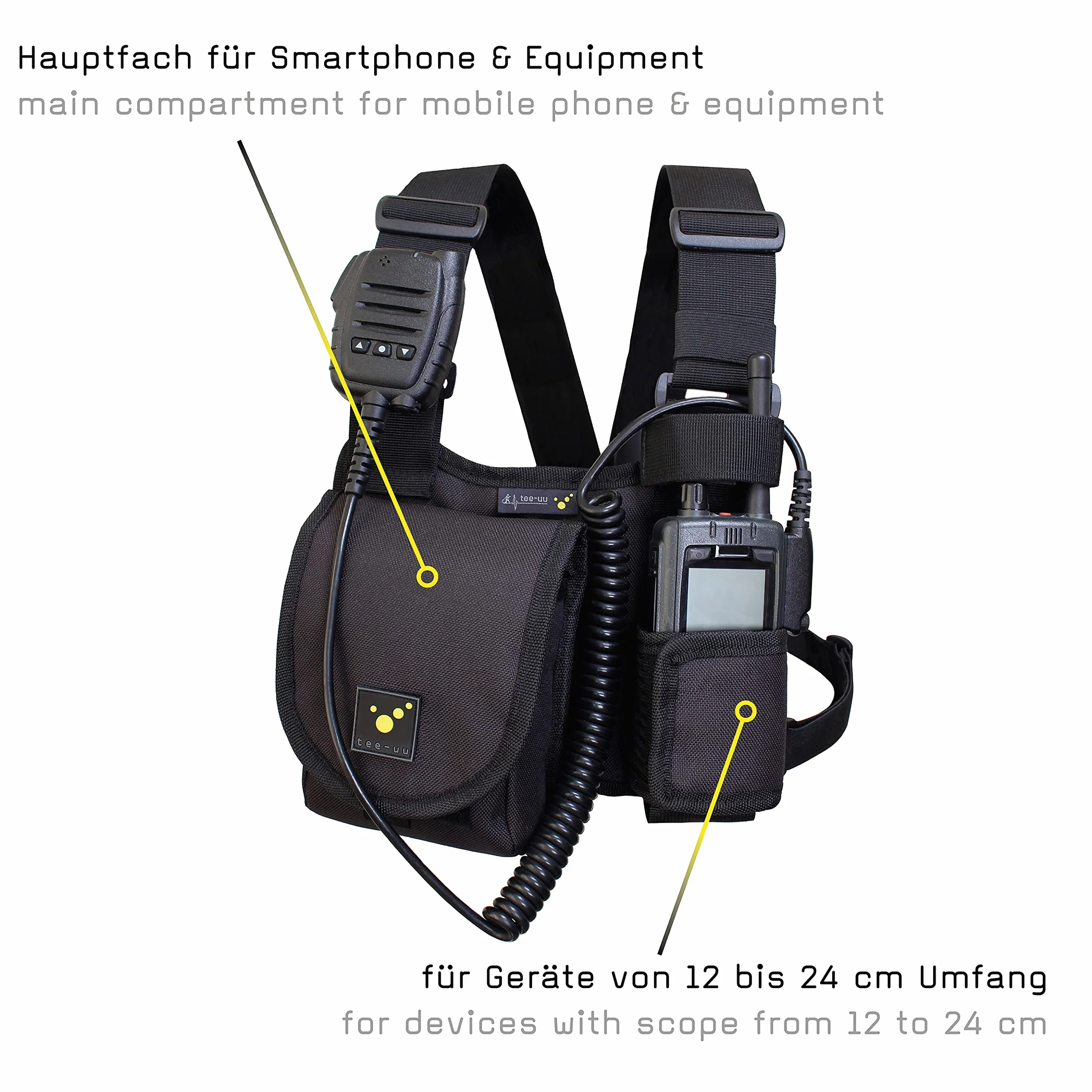 Tee-Uu CHEST MOLLE Nero Imbottitura Traspirante Scomparto Rimovibile