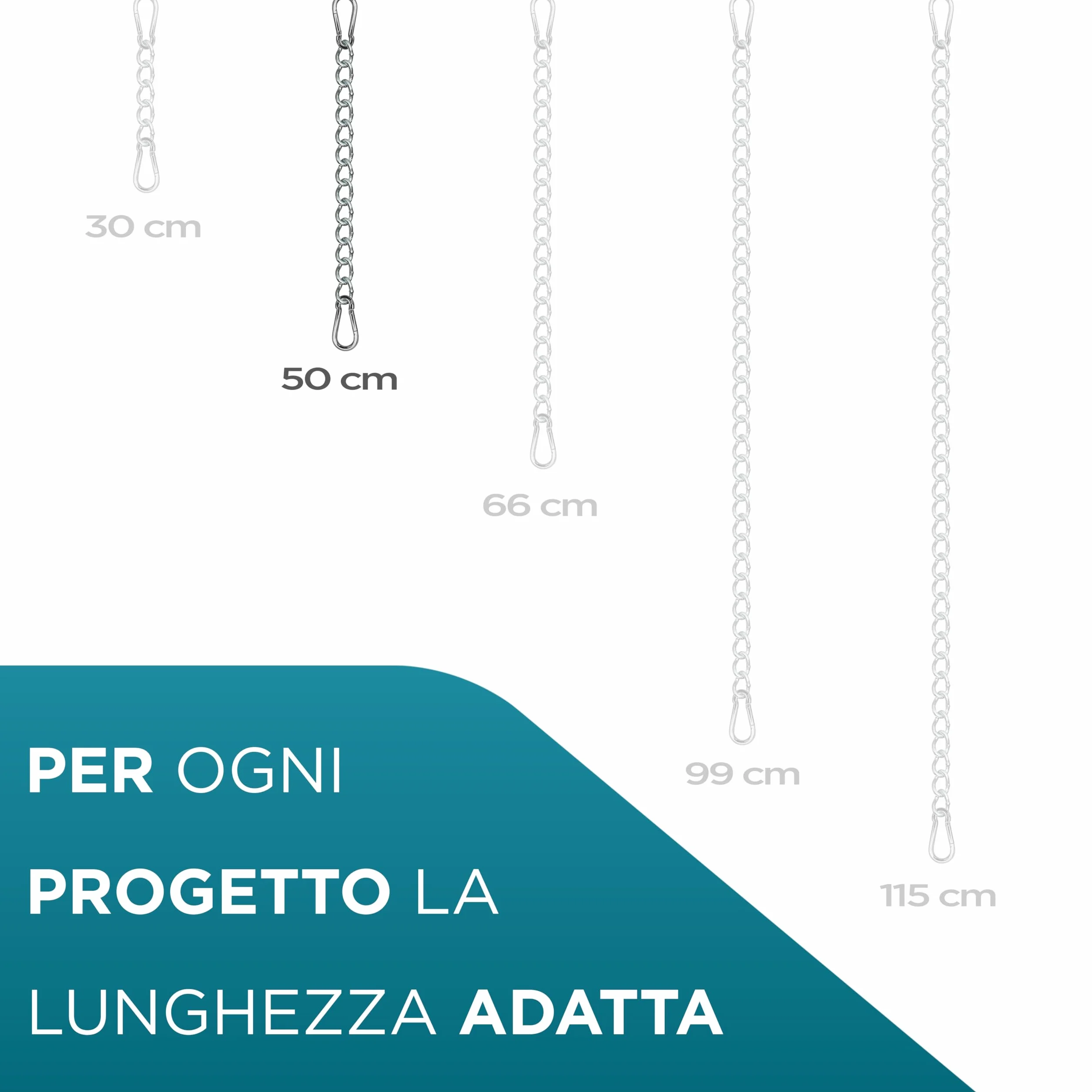 KLIFFHÄNGER Catena di Sospensione con Due Moschettoni per Sedie Sospese e Amache 50 cm