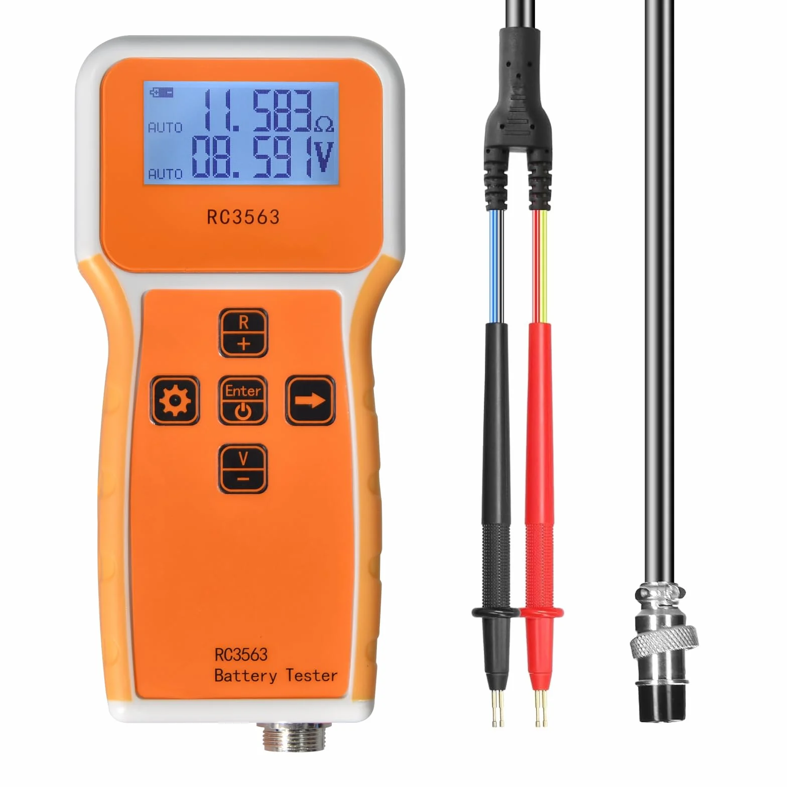 Tester di Resistenza Interna Batteria 1uΩ~200Ω/0~±100VDC, Misuratore Tensione e Resistenza Interna per Acido al Piombo, Ioni Litio, Fosfato Ferro Litio