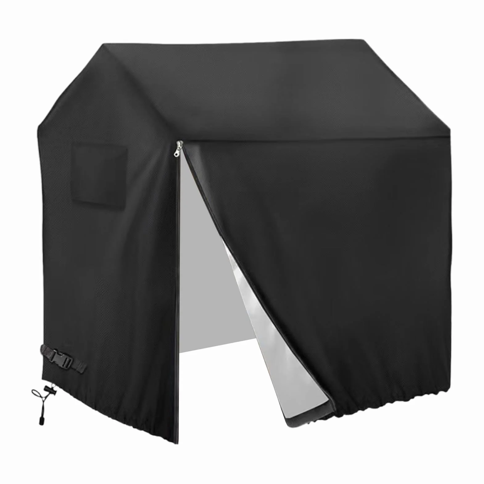 Copertura per casette da gioco per bambini in tessuto Oxford 210D, impermeabile, con coulisse regolabile e cerniera laterale, 145 x 145 x 160 cm, copertura nera per casette per bambini per copertura