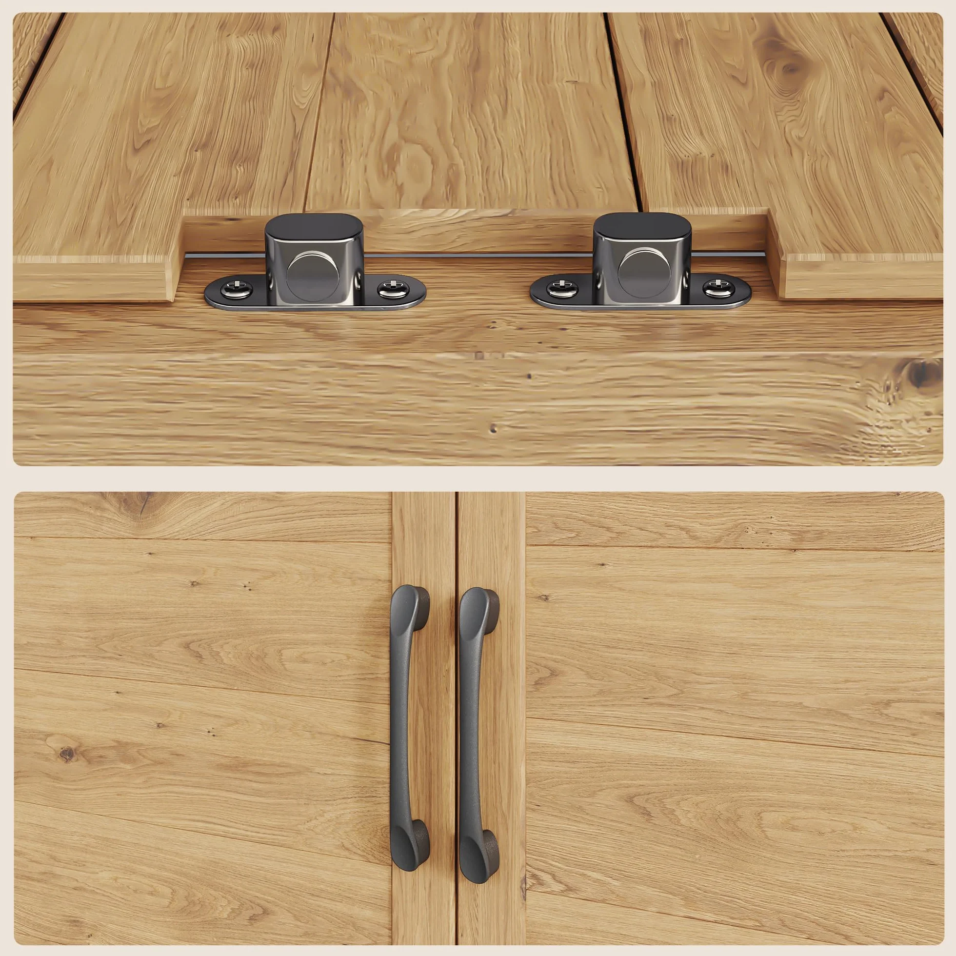 Bealife Tavolo per Piante con Mobile Base in Legno Armadietto da Esterno Naturale 98x48x95 cm