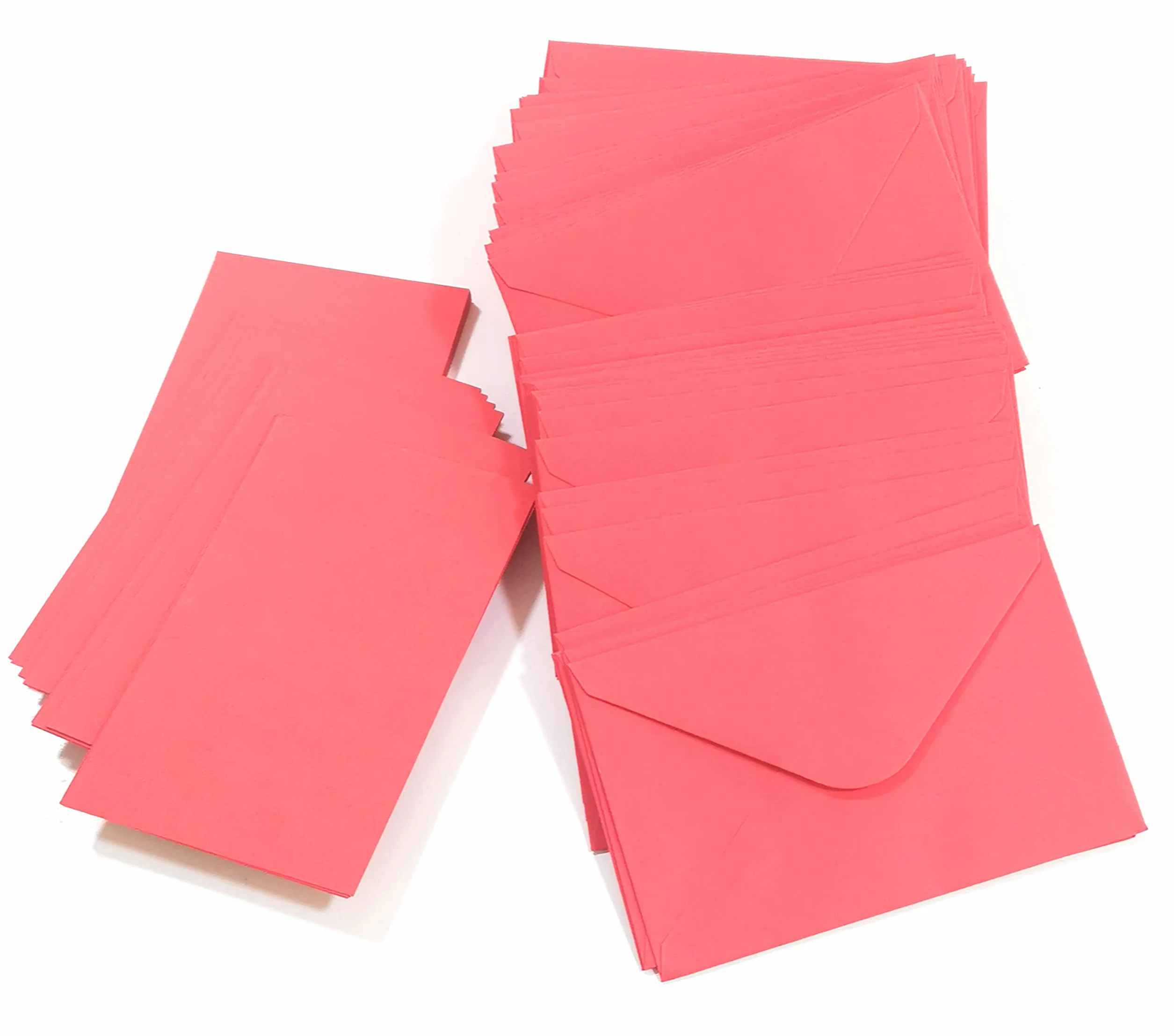 Buste colorate con bigliettini set 100 pezzi 7x11,2 cm 14x9 cm ROSSO per matrimoni feste compleanni regali