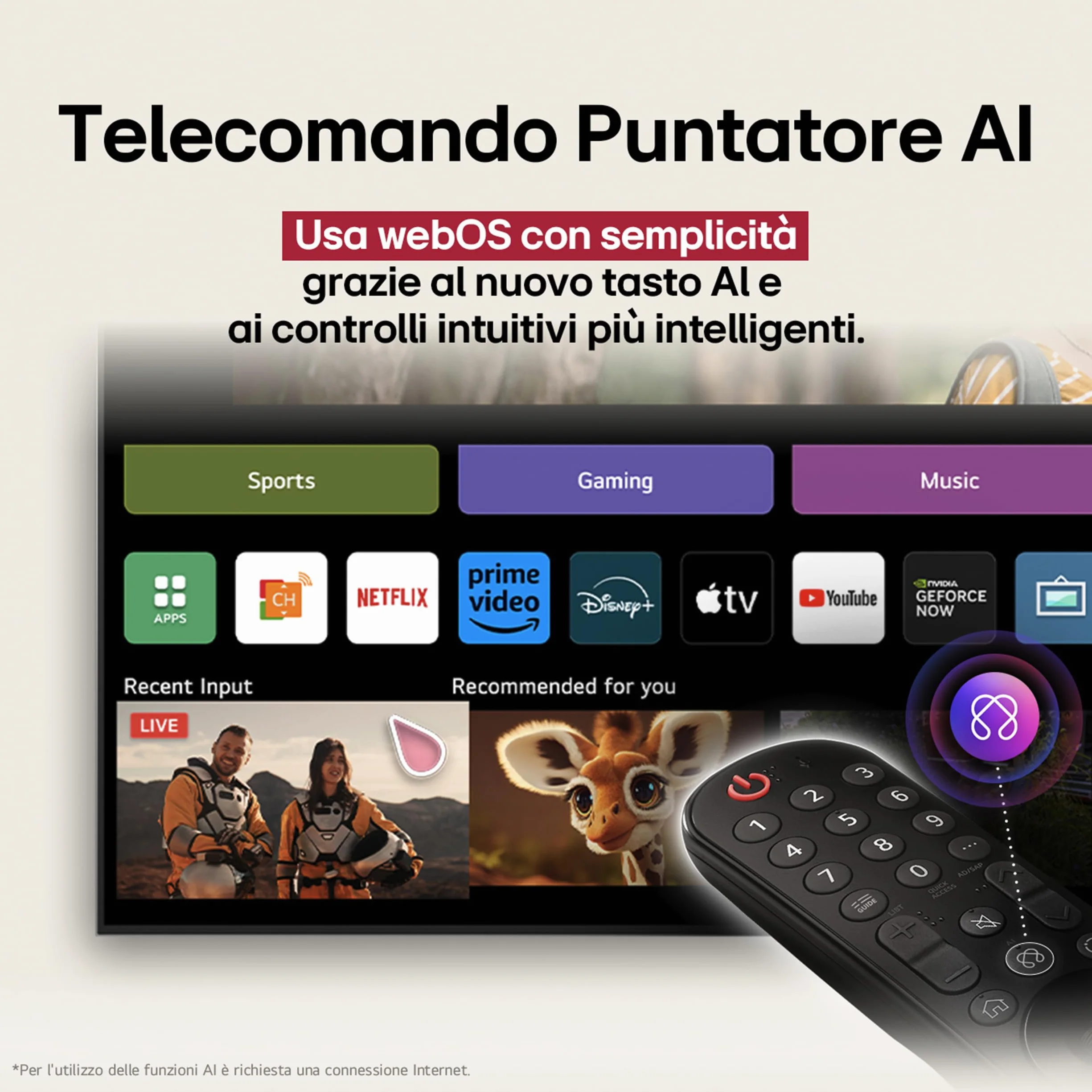 LG OLED evo C5 Smart TV 48 pollici 4K Processore α9 Gen8 webOS Dolby Vision Atmos VRR GSYNC 4K@144Hz HDMI 2.1 OLED48C56LB