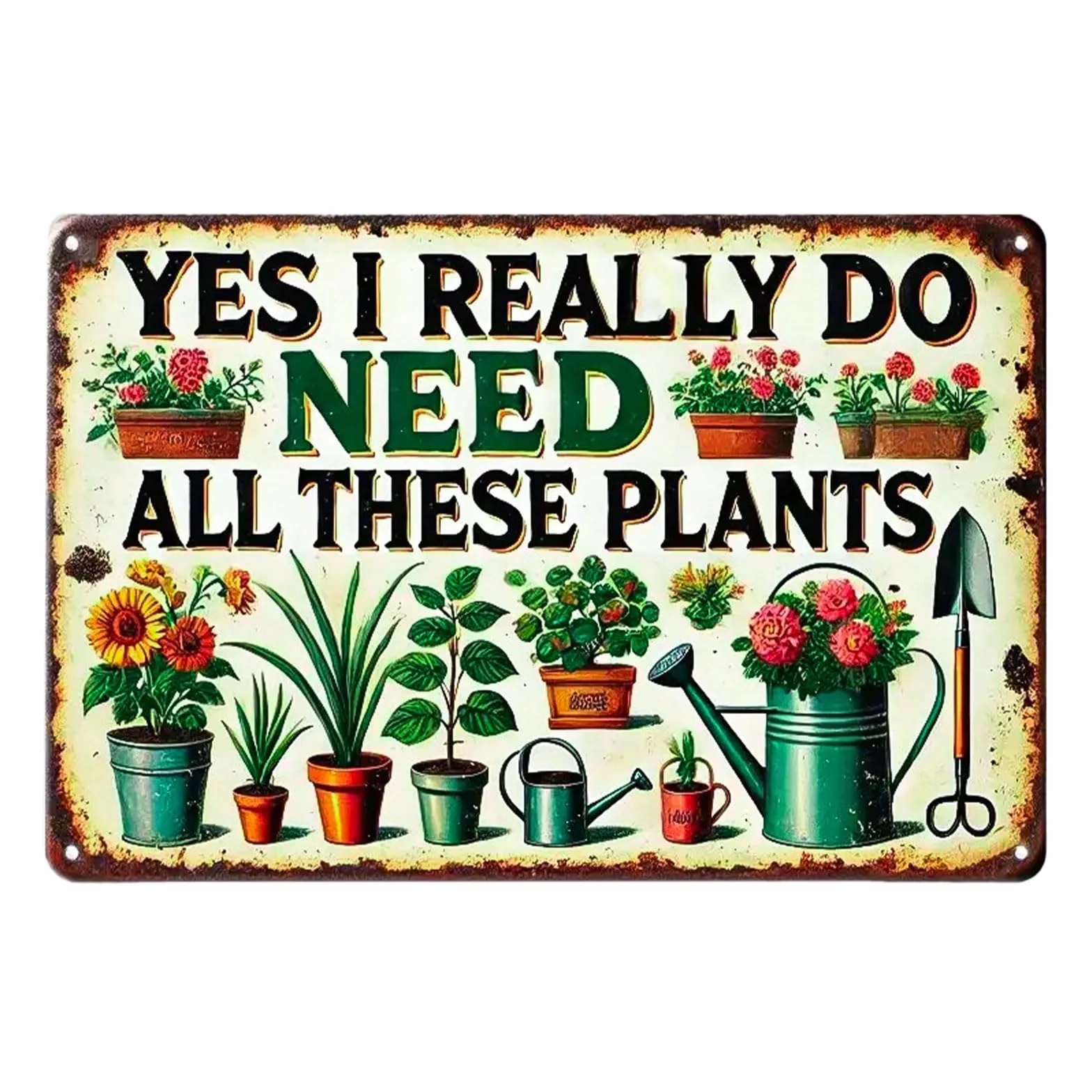 Insegna da Giardino in Metallo, Insegna Vintage in Latta, Creativa e Unica, Decorazione Artistica da Parete, Adatta per Ristoranti, Caffè e Bar (30 × 20 cm)