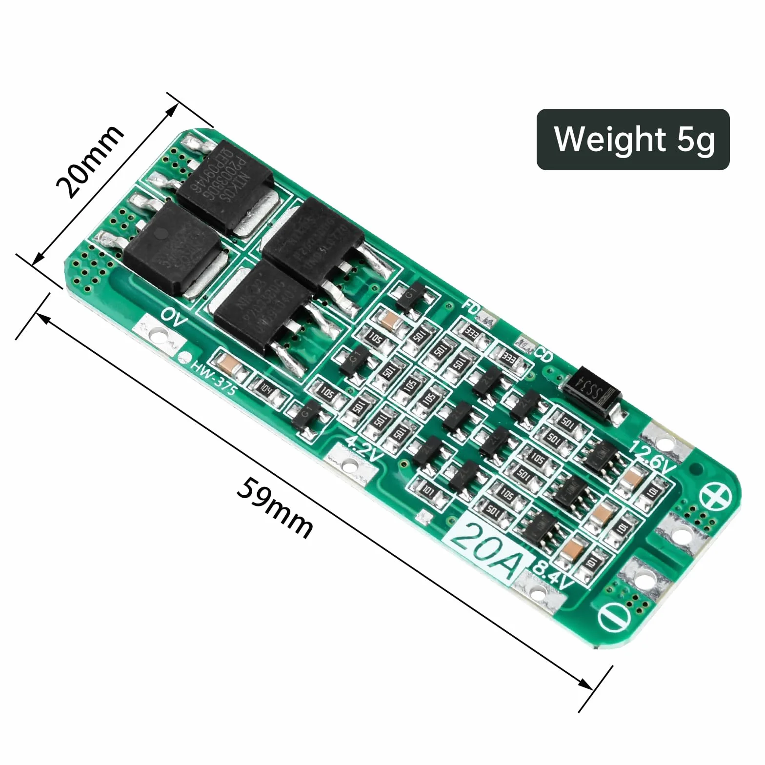 Aideepen BMS 3S 20A Li-ion Batteria al Litio Scheda Caricatore PCB 12.6 V Modulo Cellulare Protezione