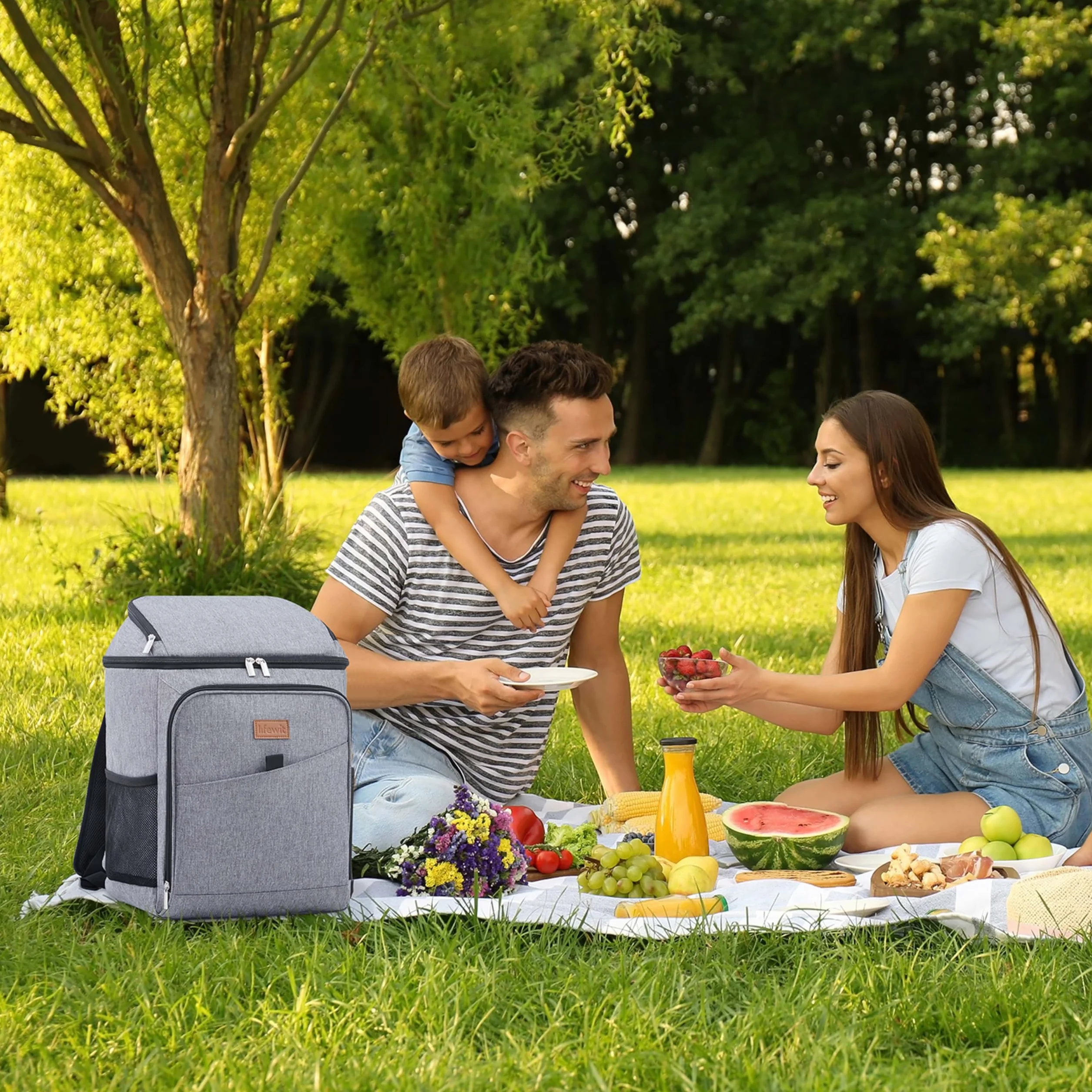 Lifewit Zaino Frigo Termico 26L Grande Borsa Frigo Portatile Grigio