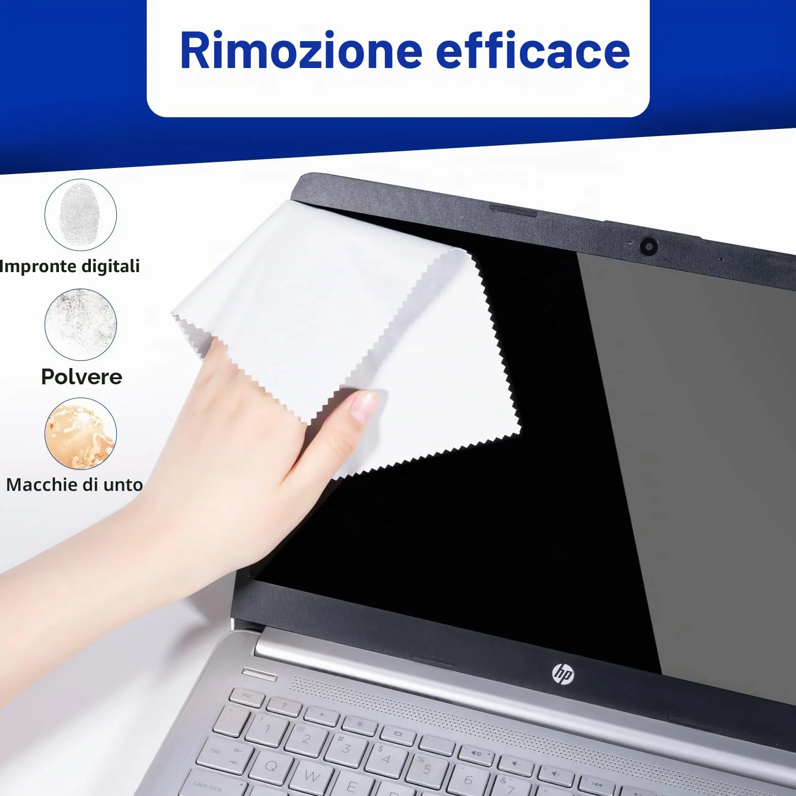 Panni in microfibra per pulizia occhiali 20x20 cm qualità ottica