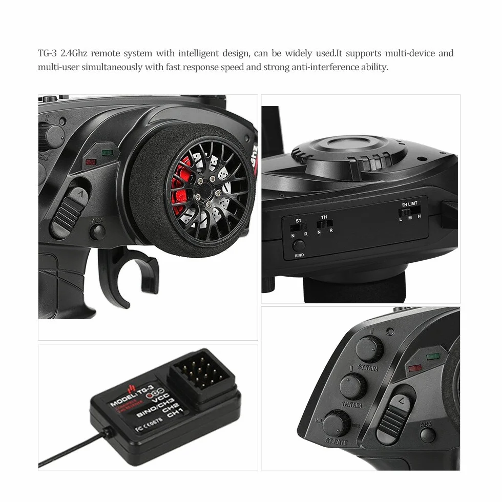 GoolRC TG3 2.4GHz 3CH Radio Telecomando Trasmettitore con Ricevitore per Auto RC Barca