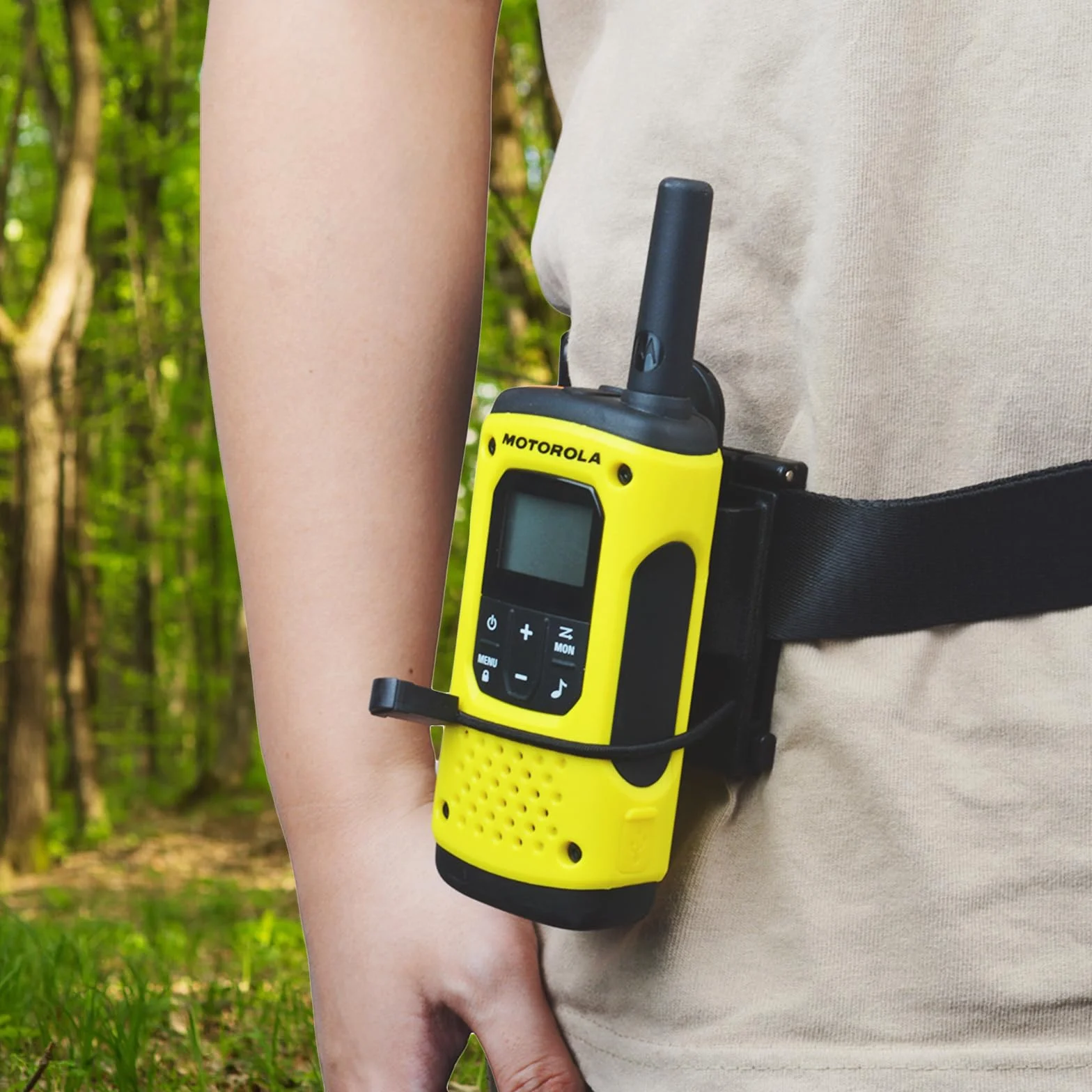 Supporto per walkie talkie da cintura 25-58mm, clip per radio compatibile Molle, Nero
