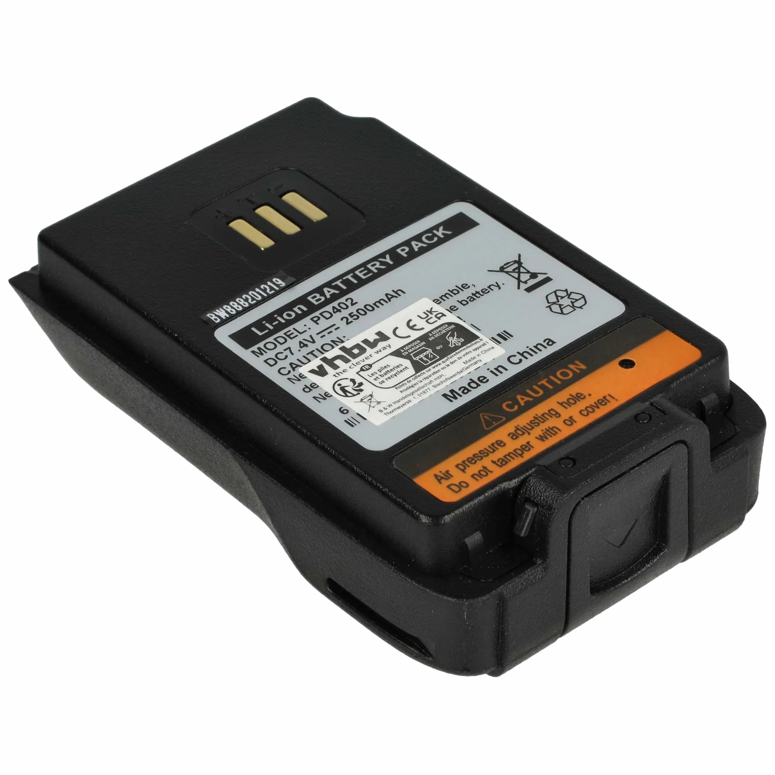 Vhbw Bateria Li-Ion 2500mAh 7,2V do Hytera PD602G PD602 PD606 PD605 PD660 UL913 PD5 PD600 Radio