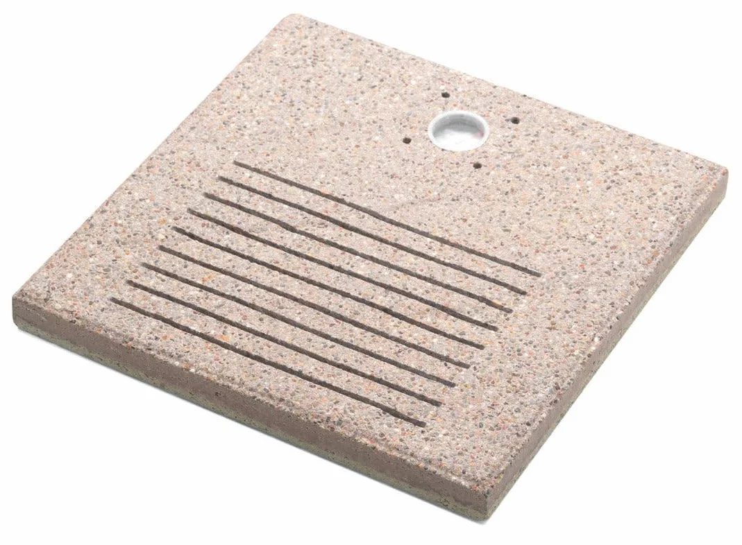 Base Quadrata 40x40x4 cm per Fontane con Ghiera Piccola in Cemento Belfer 42/BSE/8.T Tortora
