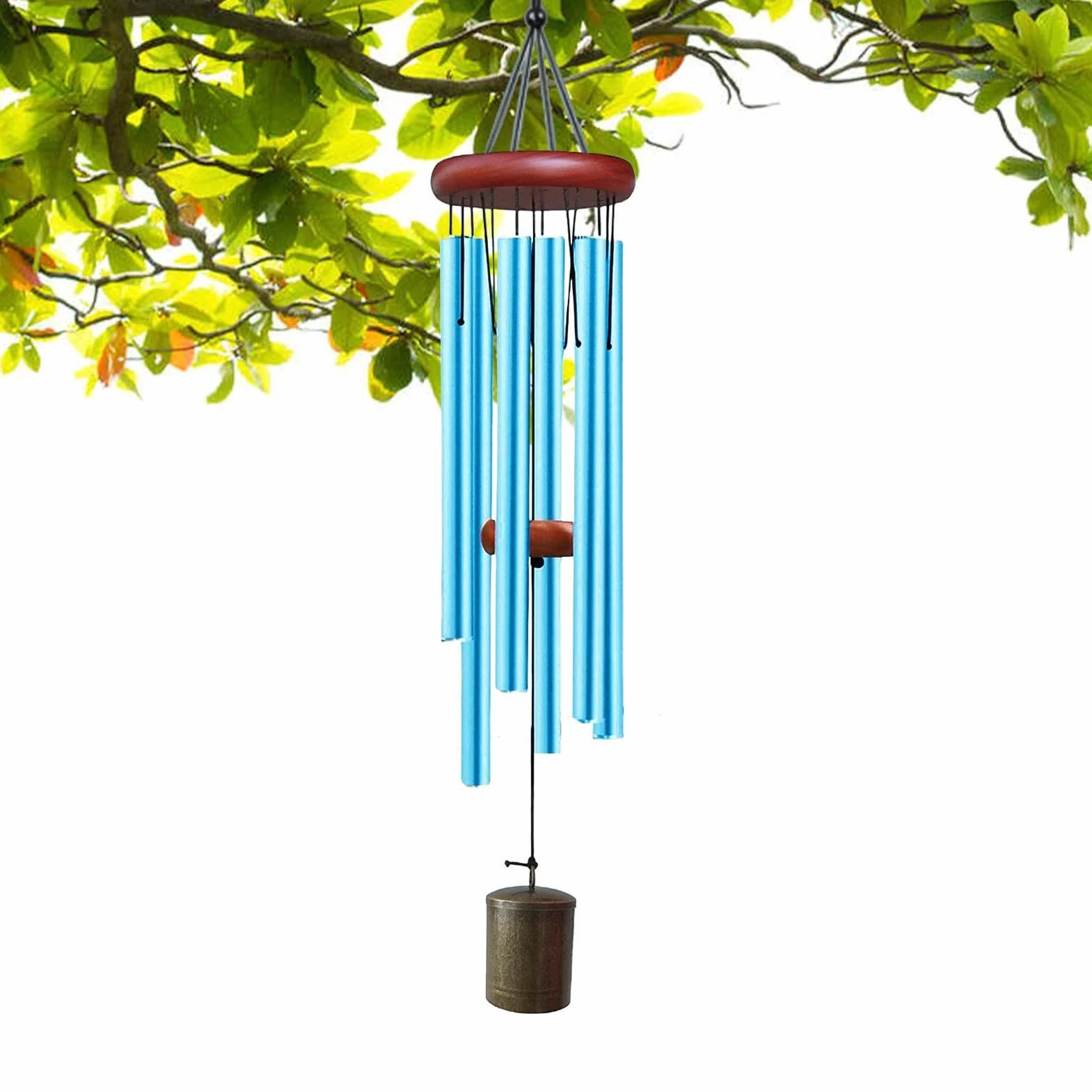 Campanelli Eolici In Metallo - Decorazione Retrò Per Portico Con Tubi In Alluminio | Scacciapensieri Commemorativo Toni Profondi, Ornamento Da Appendere Resistente Alle Intemperie Per Giardino, Ba