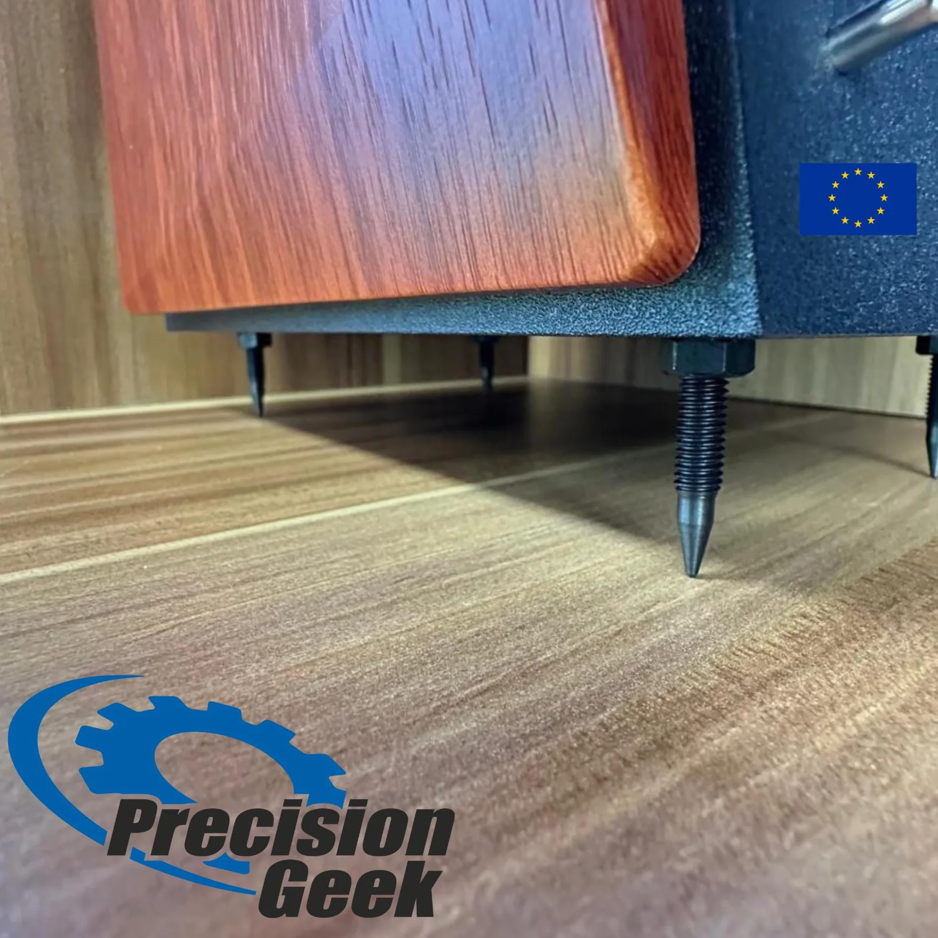 PrecisionGeek Speaker Spikes M8 Piedini Anti-Vibrazione per Diffusori Hi-Fi Acciaio Brunito Ø8 M8×45 mm