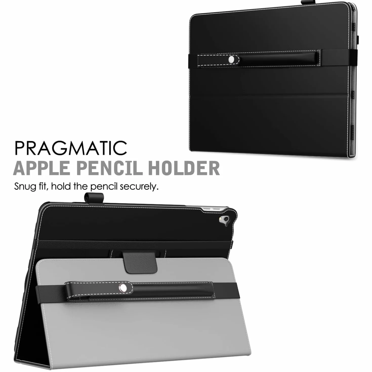 MoKo Portapenne per Apple Pencil PRO, 1a/2a Gen, USB-C, Pelle PU, iPad Pencil Custodia, Nero