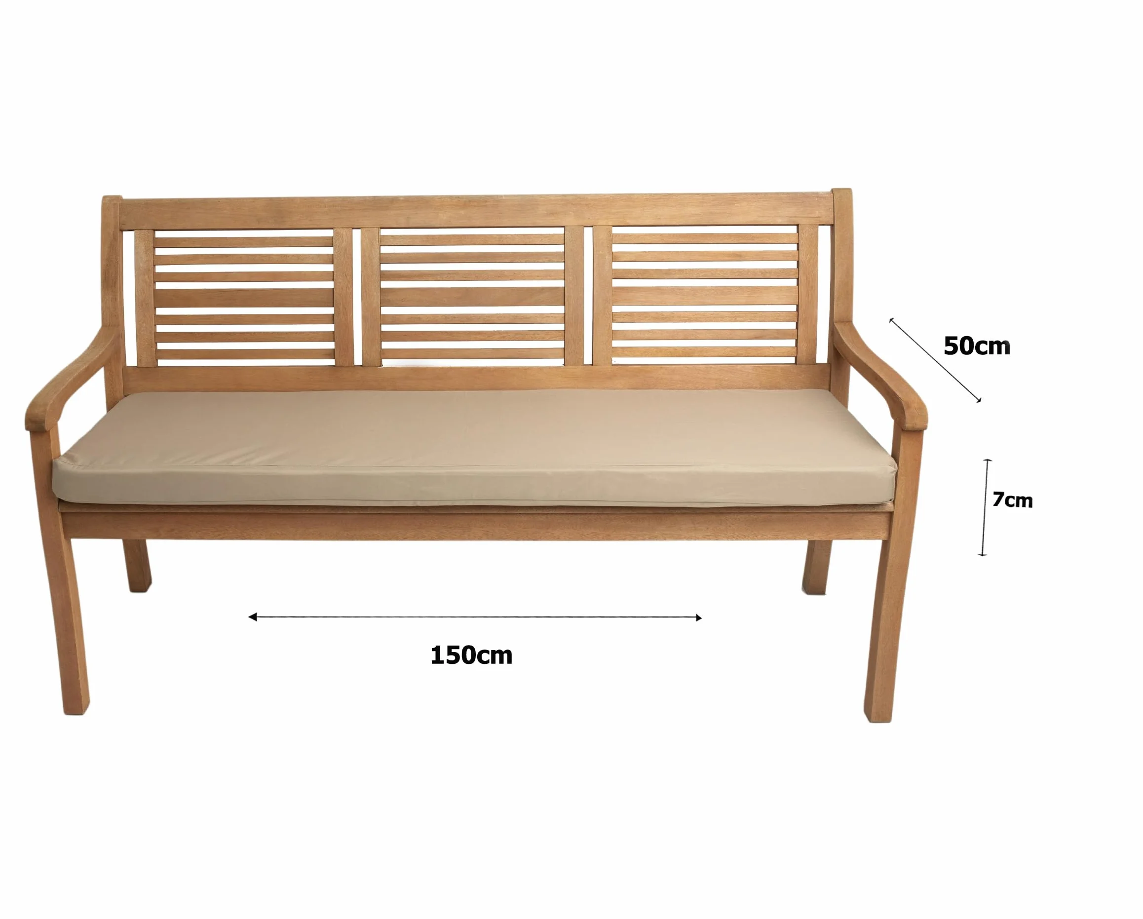 Fodera per cuscino da panca da giardino resistente alle intemperie Beige 150x50x7cm