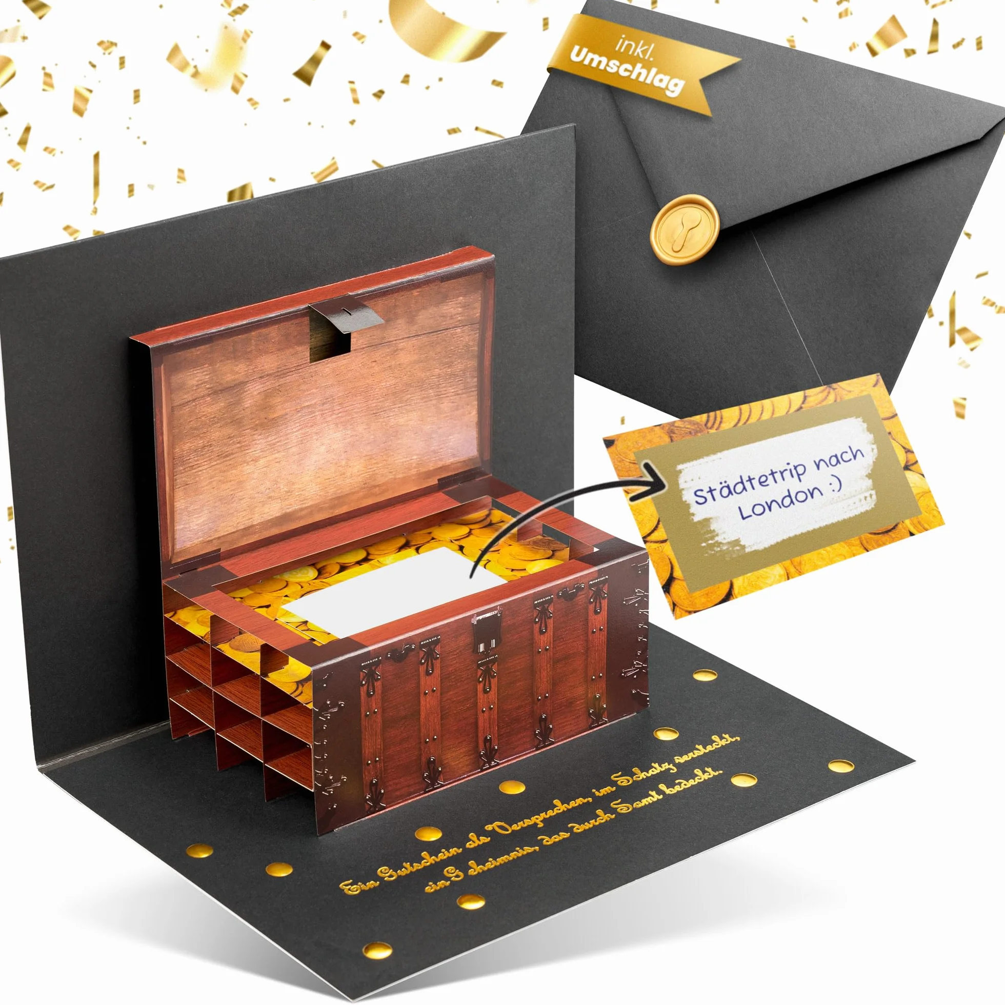 Biglietto di compleanno da grattare, buono da compilare, regalo scrigno popUp