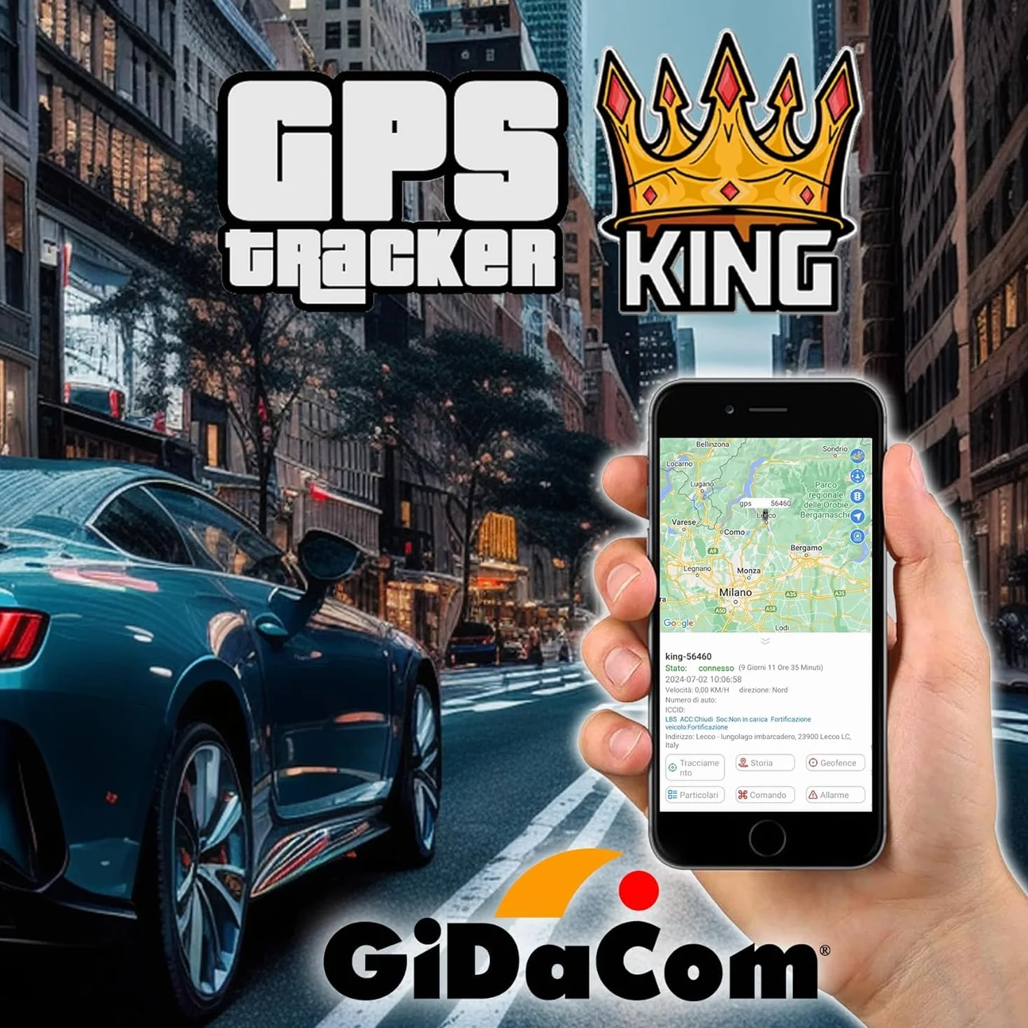 Localizzatore GPS 4G Tracker Antifurto Auto Moto Camper con APP e RELE' ON/OFF