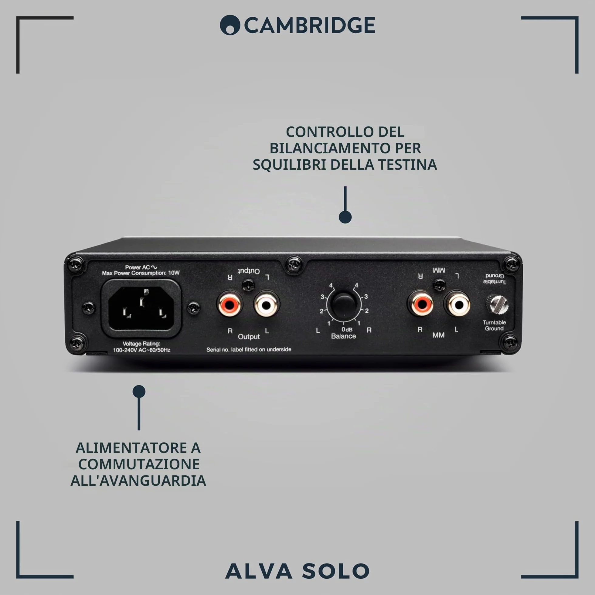 Pre-Amplificatore Phono Mm Alva Solo Silver Filtro Subsonico
